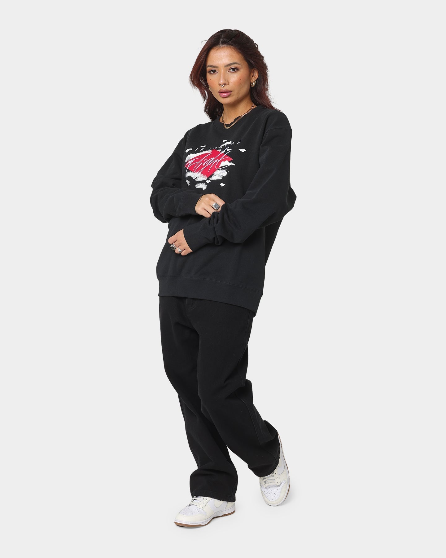 Jordan Statement Essentials Fleece Crew Sweatshirt Schwarz