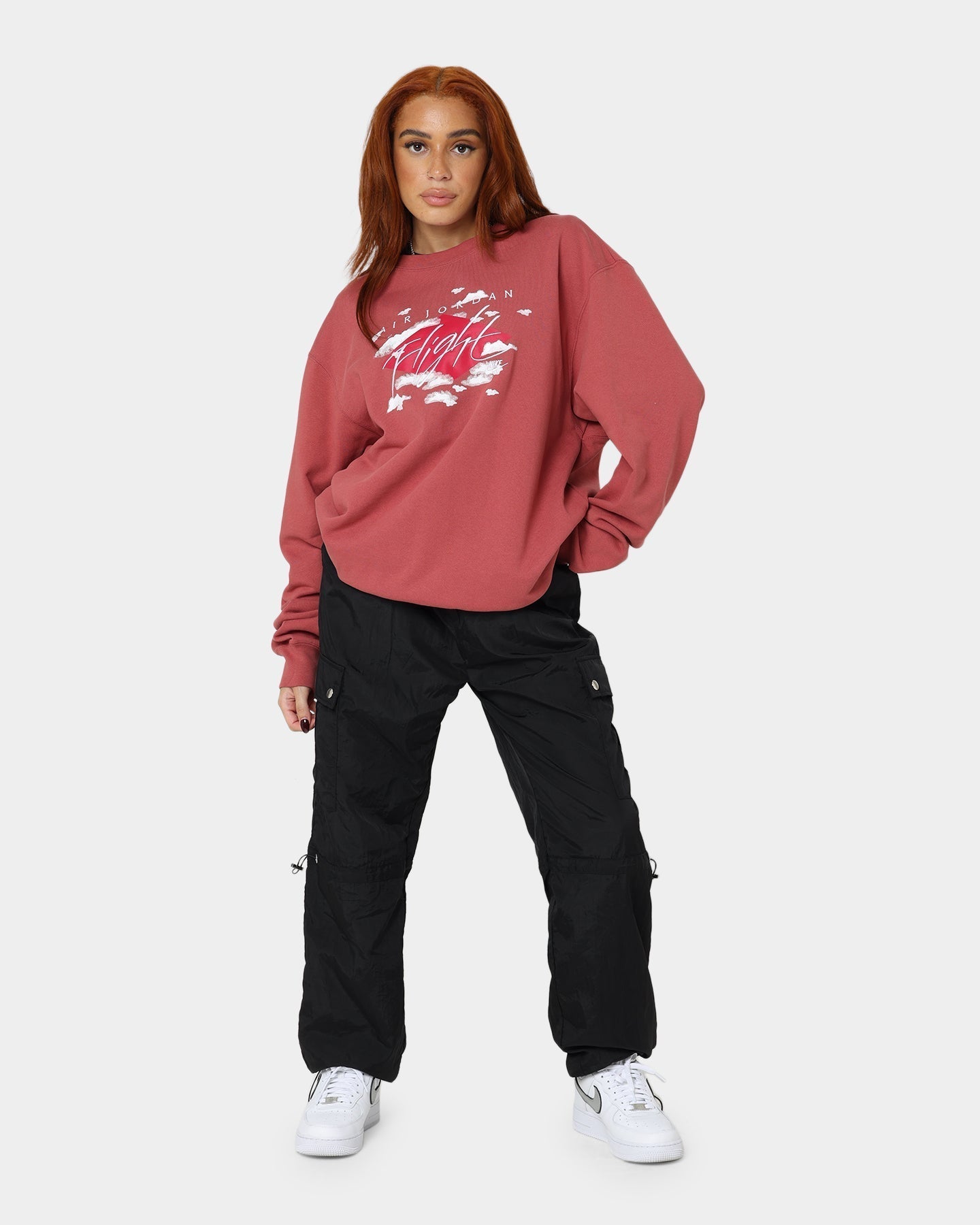 Jordan uttalelse essensielle fleece crewneck canyon rust