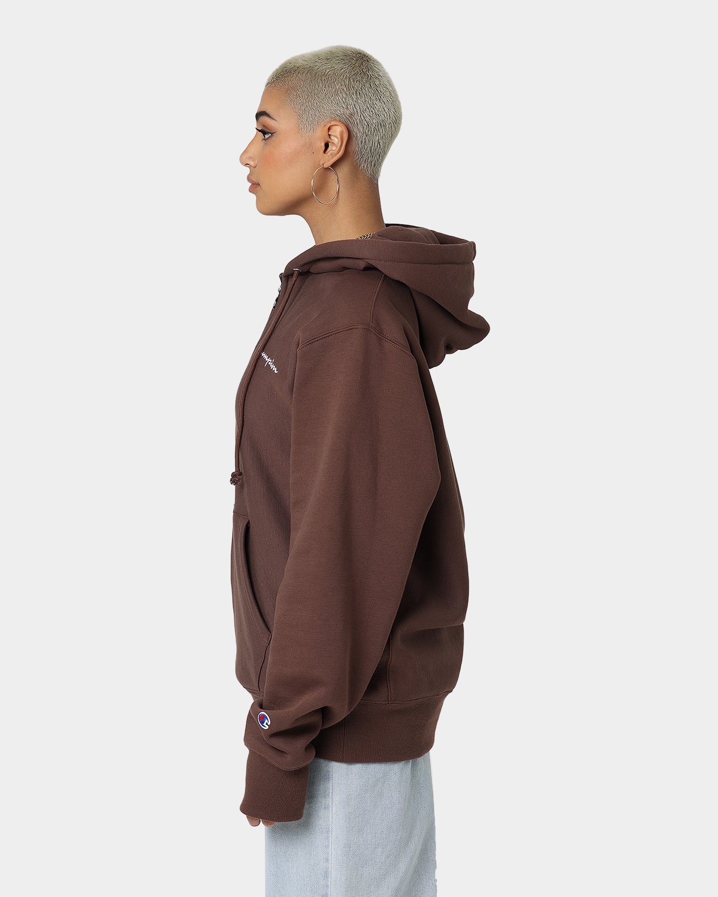 Campion Reverse Weave Quarter Zip Hoodie Coco Loco