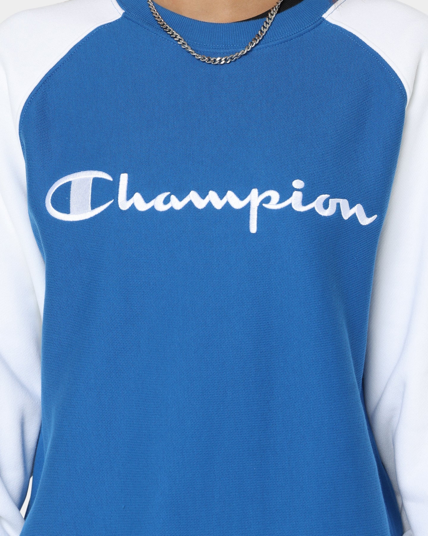 Champion Reverse Weave Raglan Crew Living In Blue