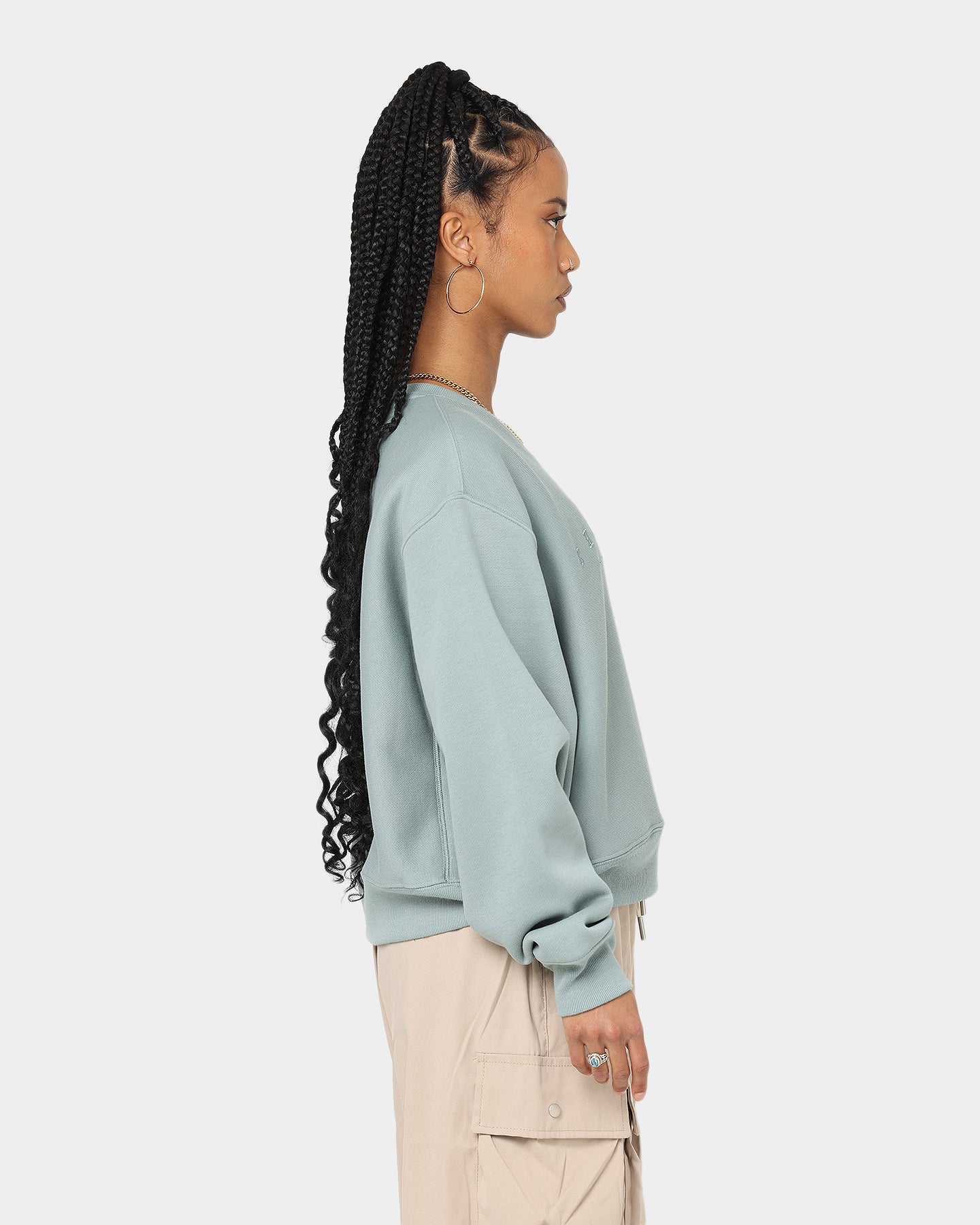 Champion Women's Reverse Weave 2K Logo Crewneck Sage Shimmer