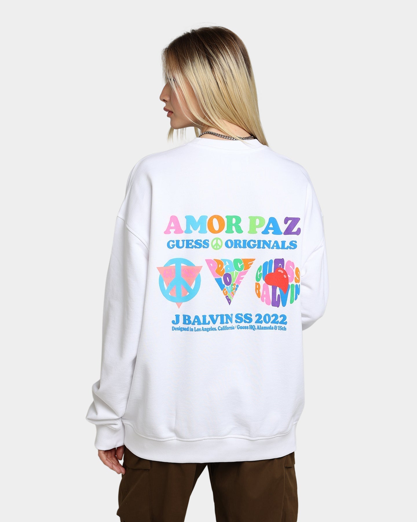 Raad originelen Raad Originals X J Balvin Amor Sweat Shirt Pure White Wit