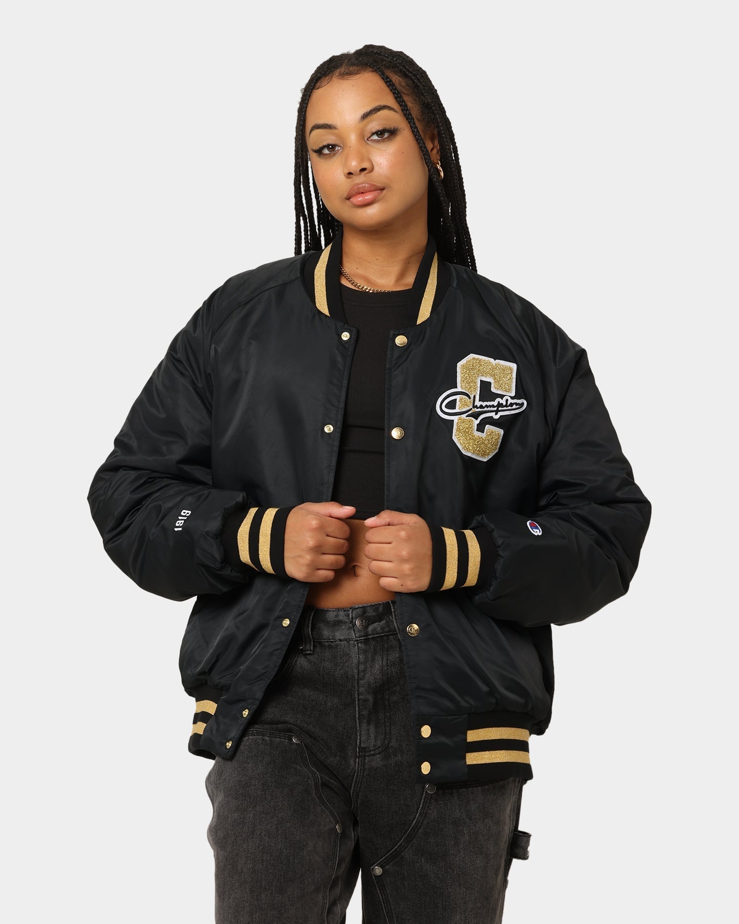 Champion LFS Letterman Geacă negru/Aur