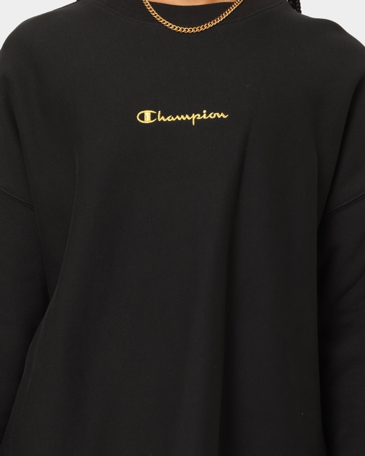 Champion Reverse Weave Relaxed Hem Crewneck Black/Gold