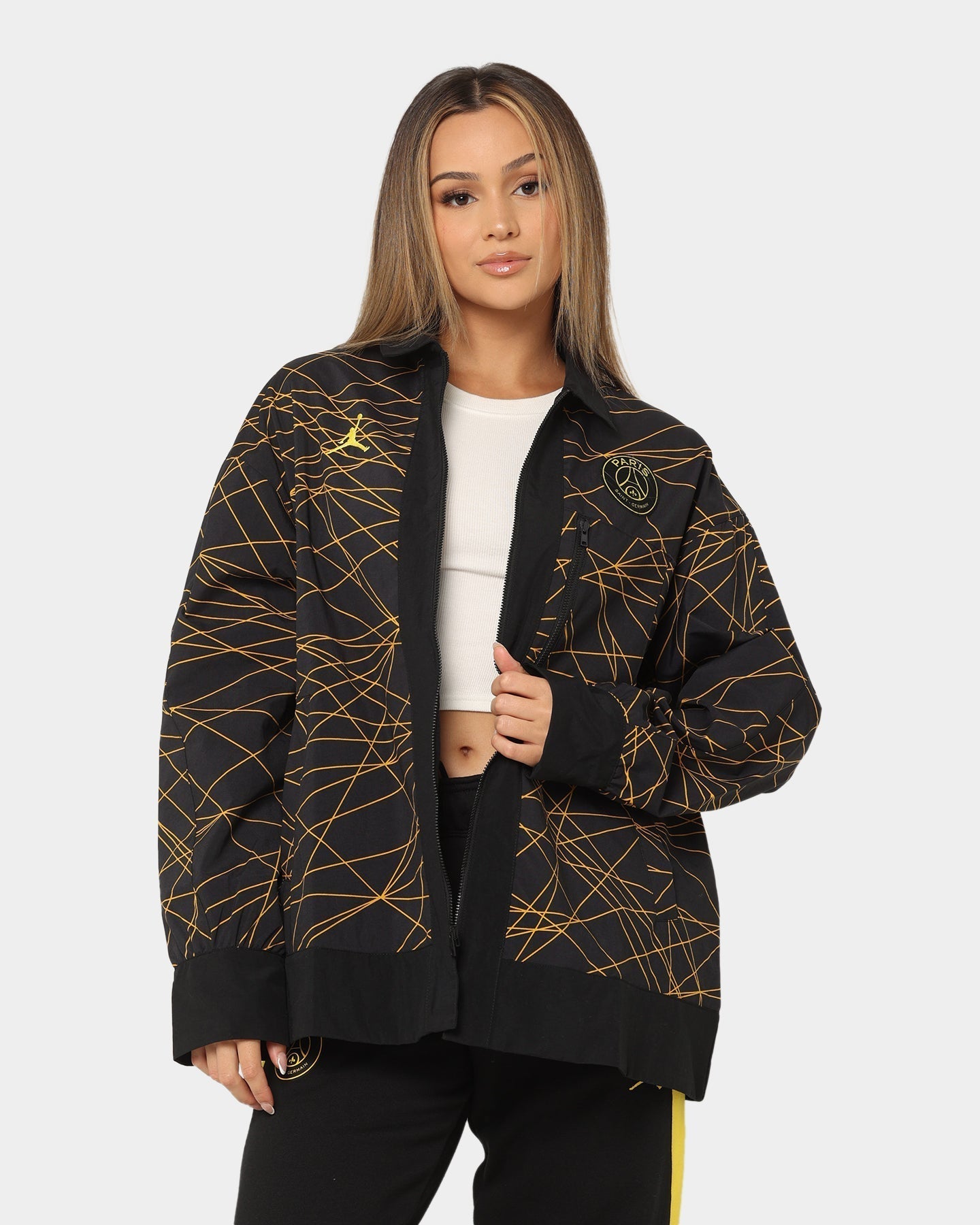 Jordan Women's Jordan x Paris Saint-Germain Anthem Jacket Black/Tour Yellow