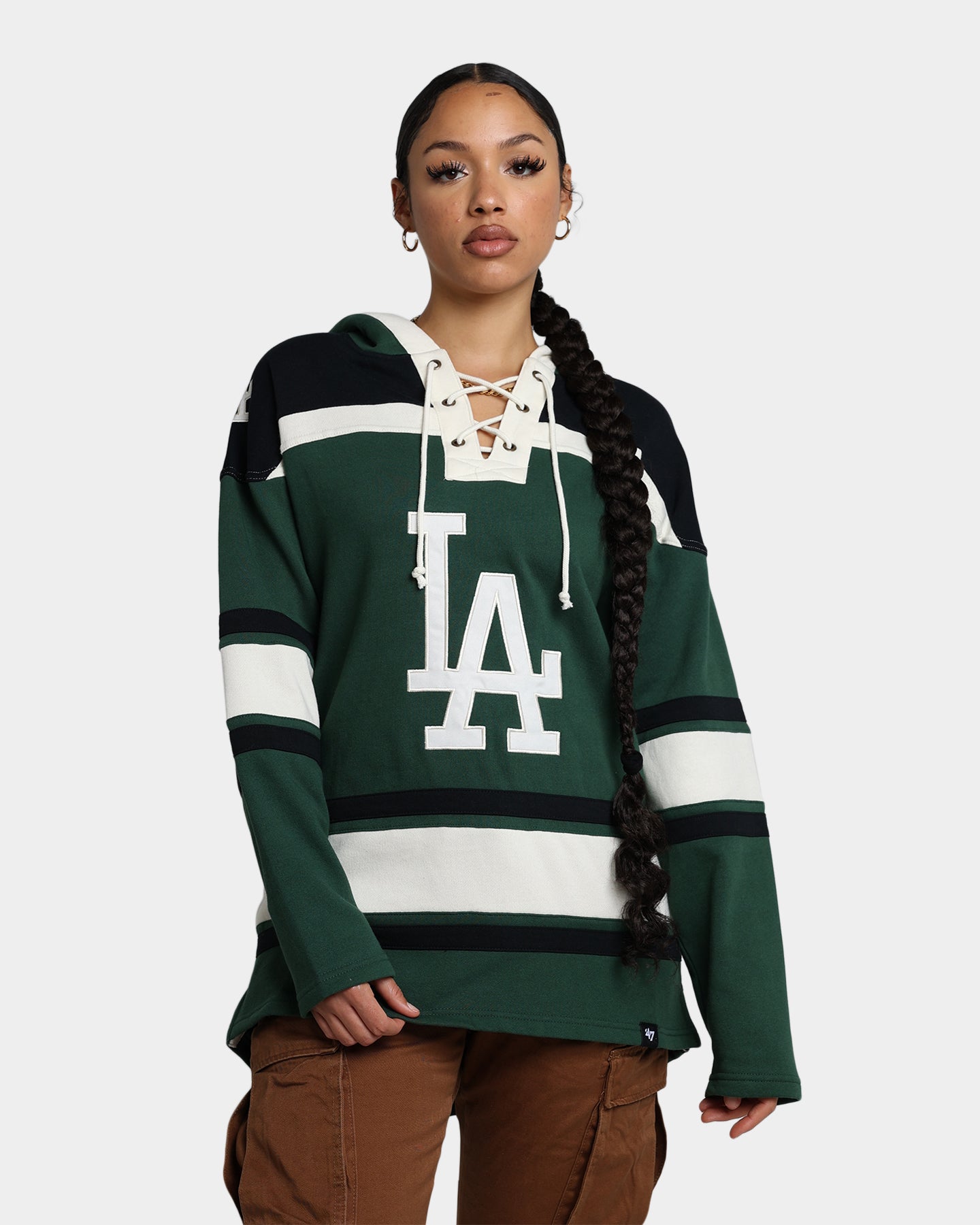 47 Brand Los Angeles Dodgers Superior Lacer Hoodie verde închis