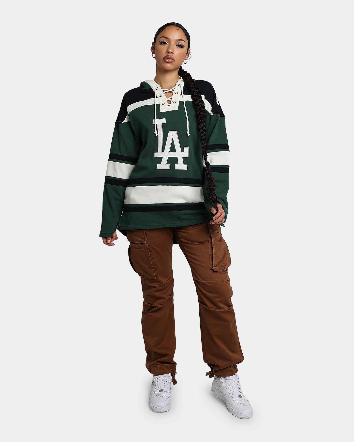 47 Brand Los Angeles Dodgers Superior Lacer Hoodie verde închis