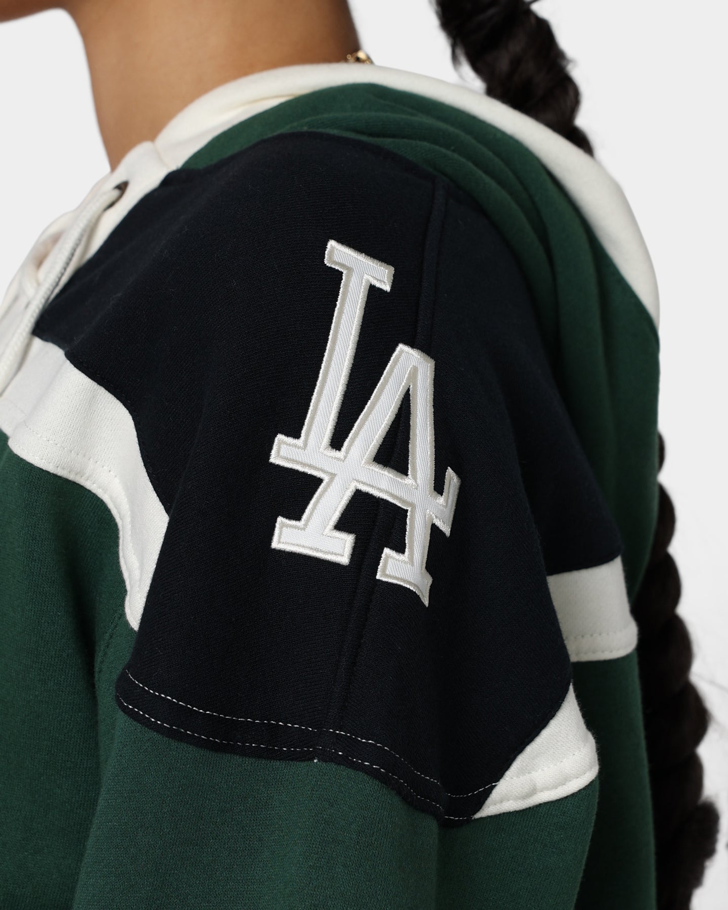 47 Blagovna znamka Los Angeles Dodgers Superior Lacer Hoodie Temno Green