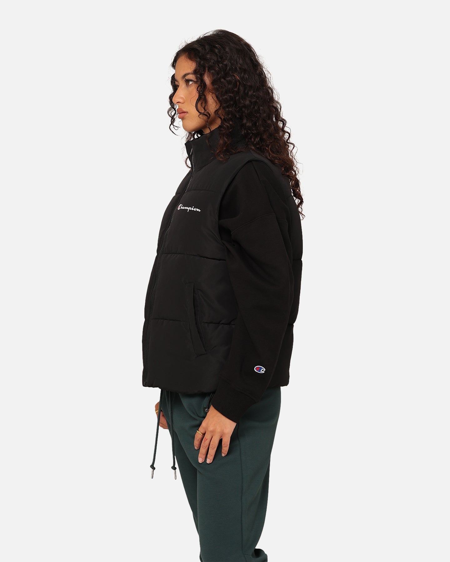 Frau Rochester Puffer Weste schwarz