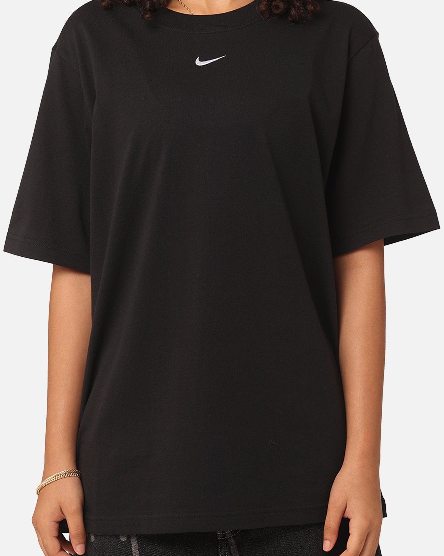 Nike dames sportkleding essentials t-shirt zwart/wit