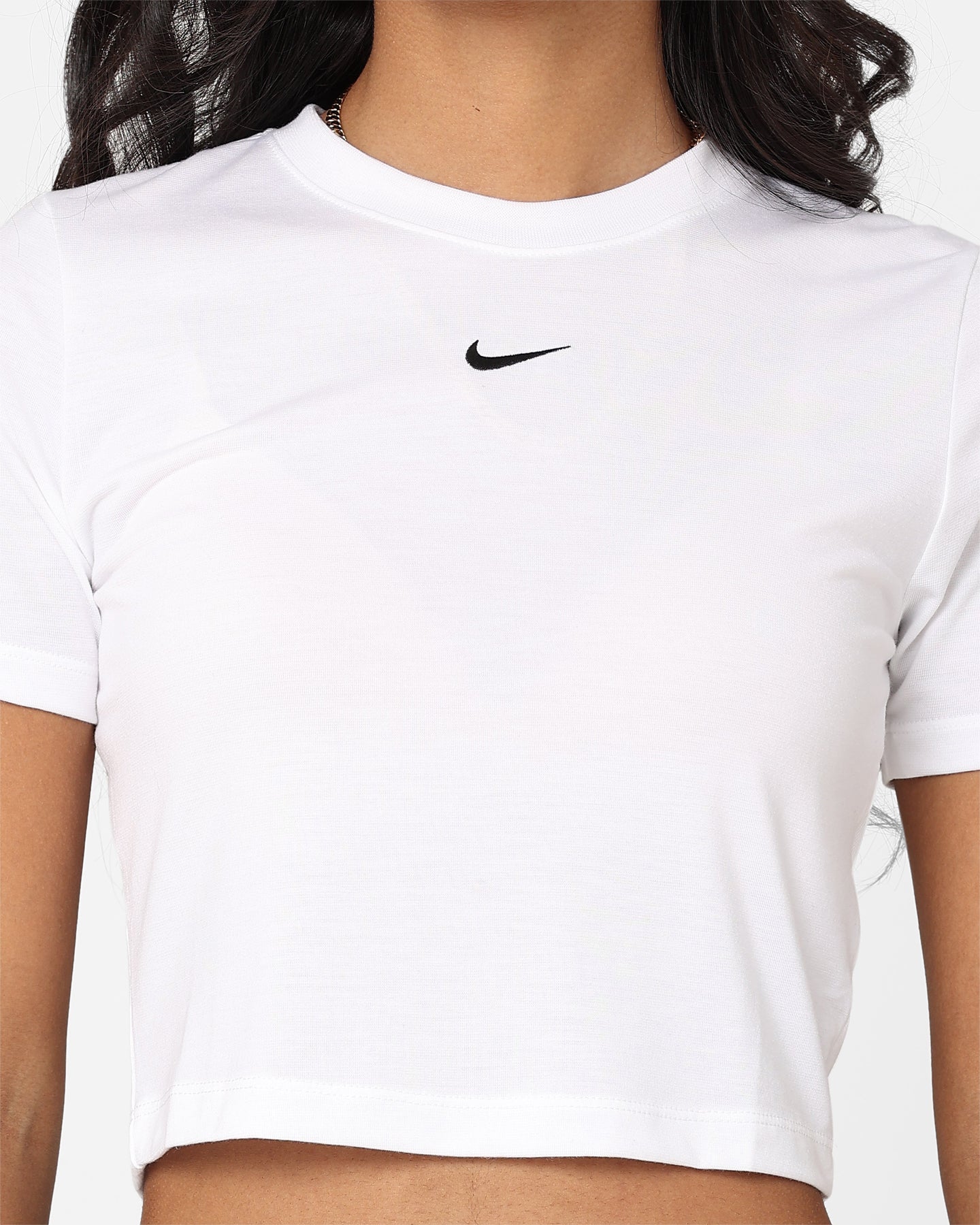 Nike dames sportkleding essentiële slank fit crop t-shirt wit