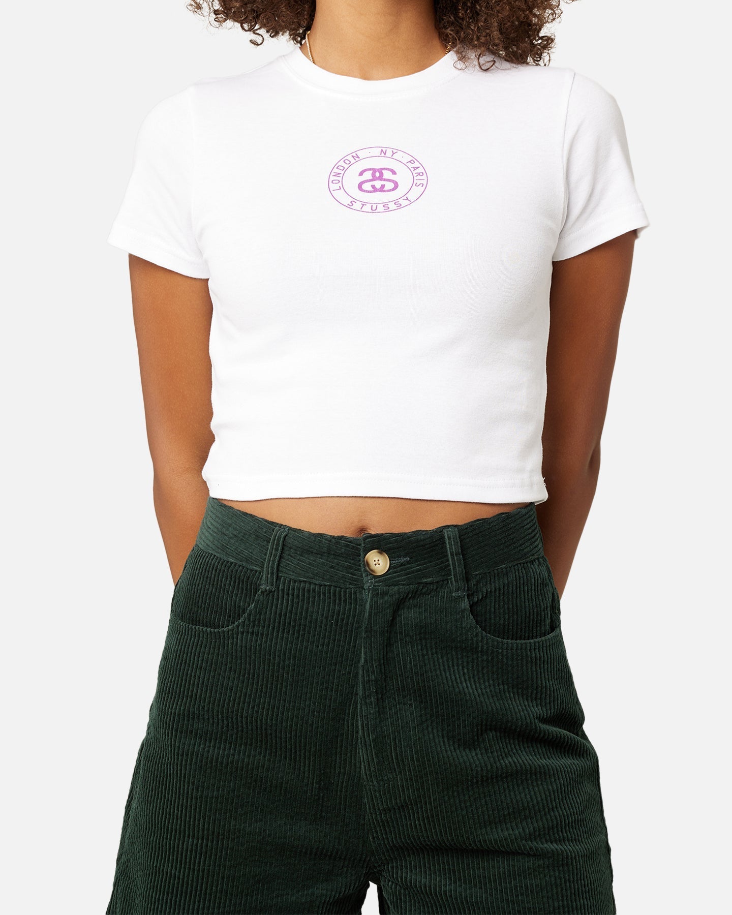 Stussy Women's Seal Rib T-shirt vit