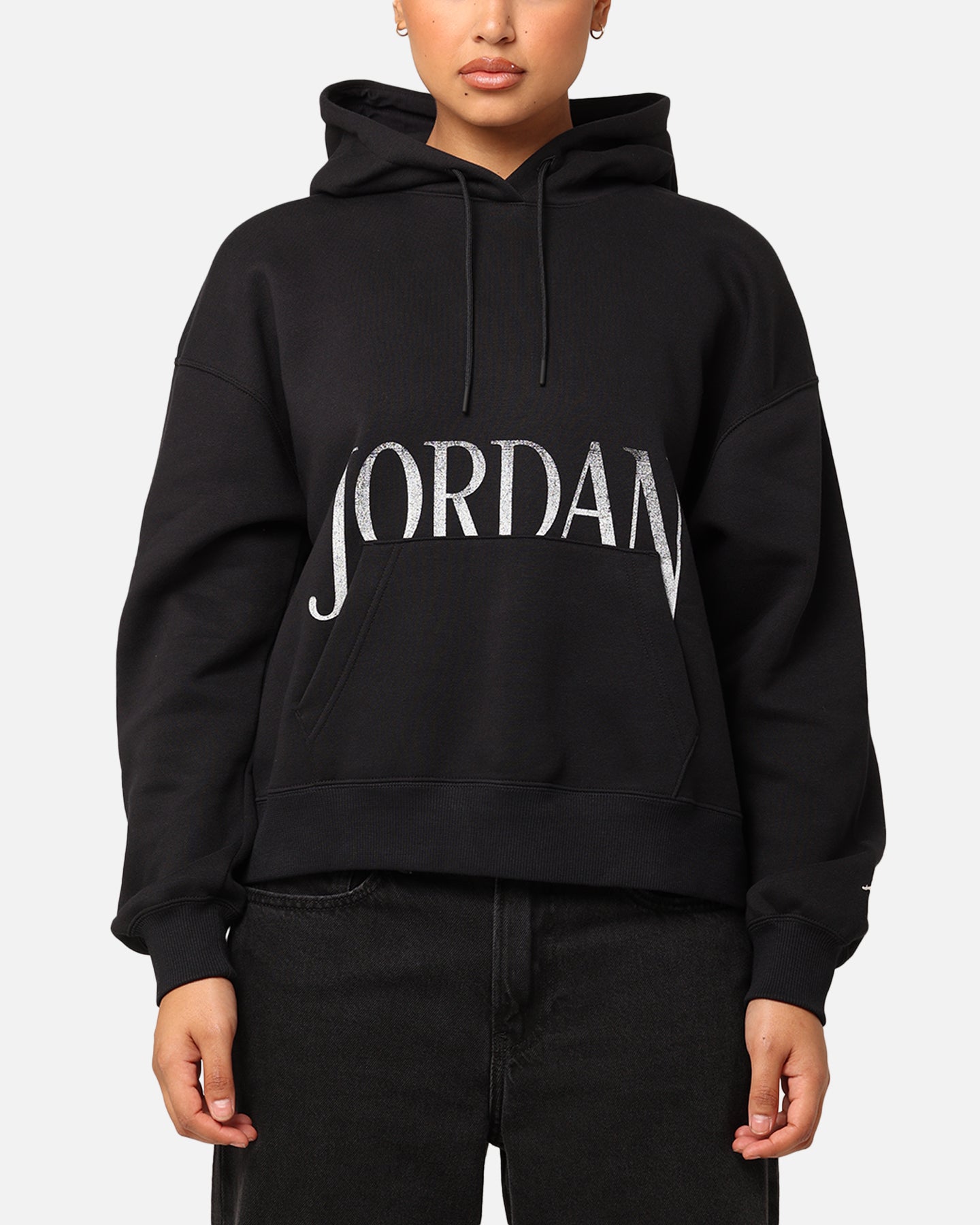 Jordanijos moterų Brooklyn Fleece Pullover Hoodie Black/burė