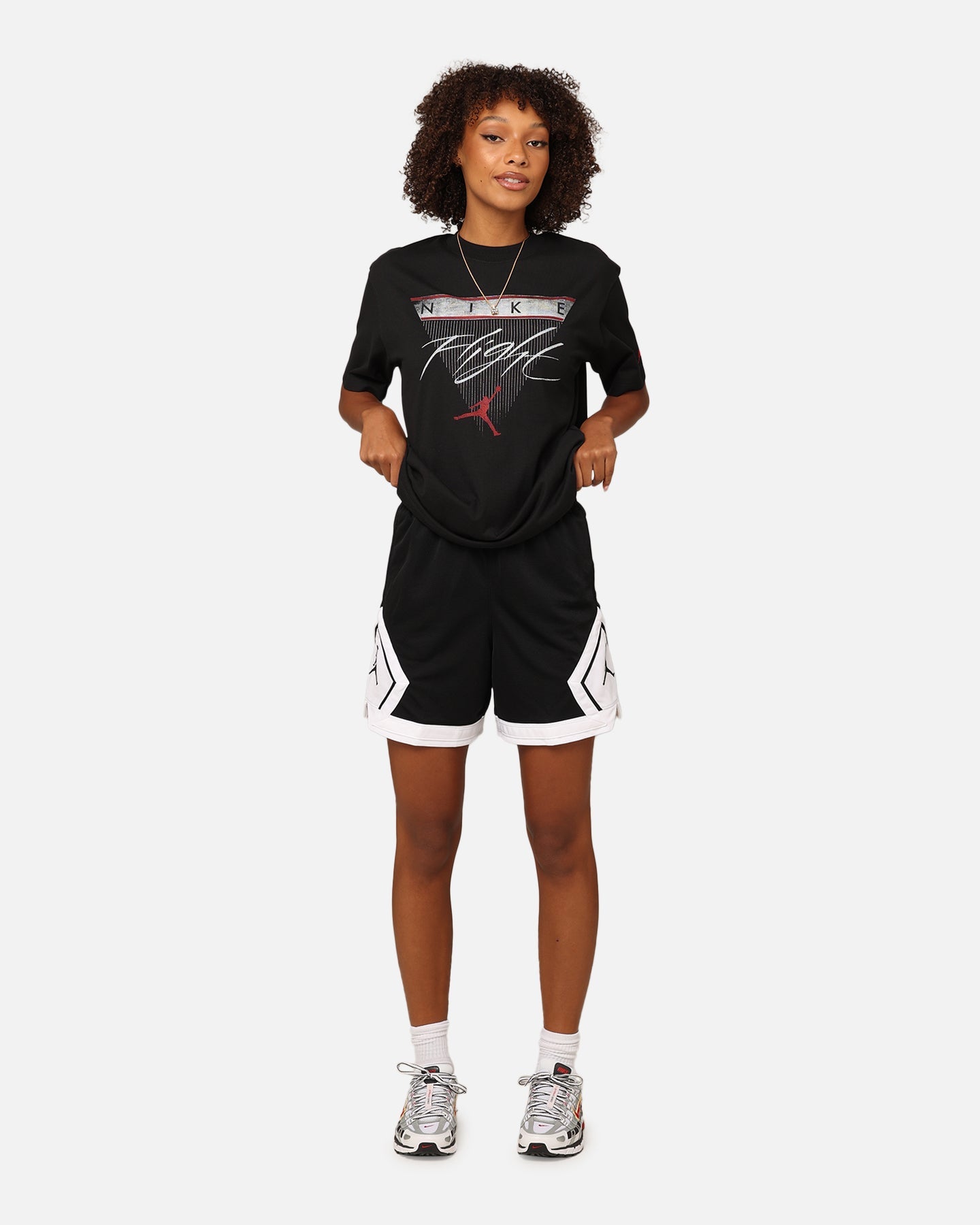 Jordan Women's Flight Heritage grafisch T-shirt zwart/sportschool rood