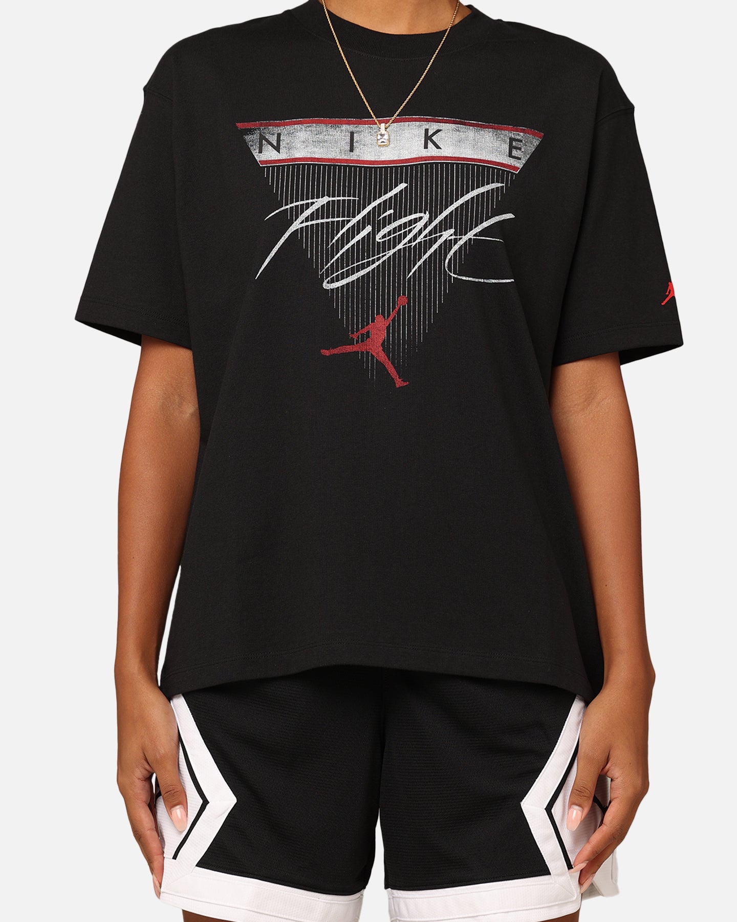 T-shirt grafico di Flight Heritage Jordan Black/Gym Red