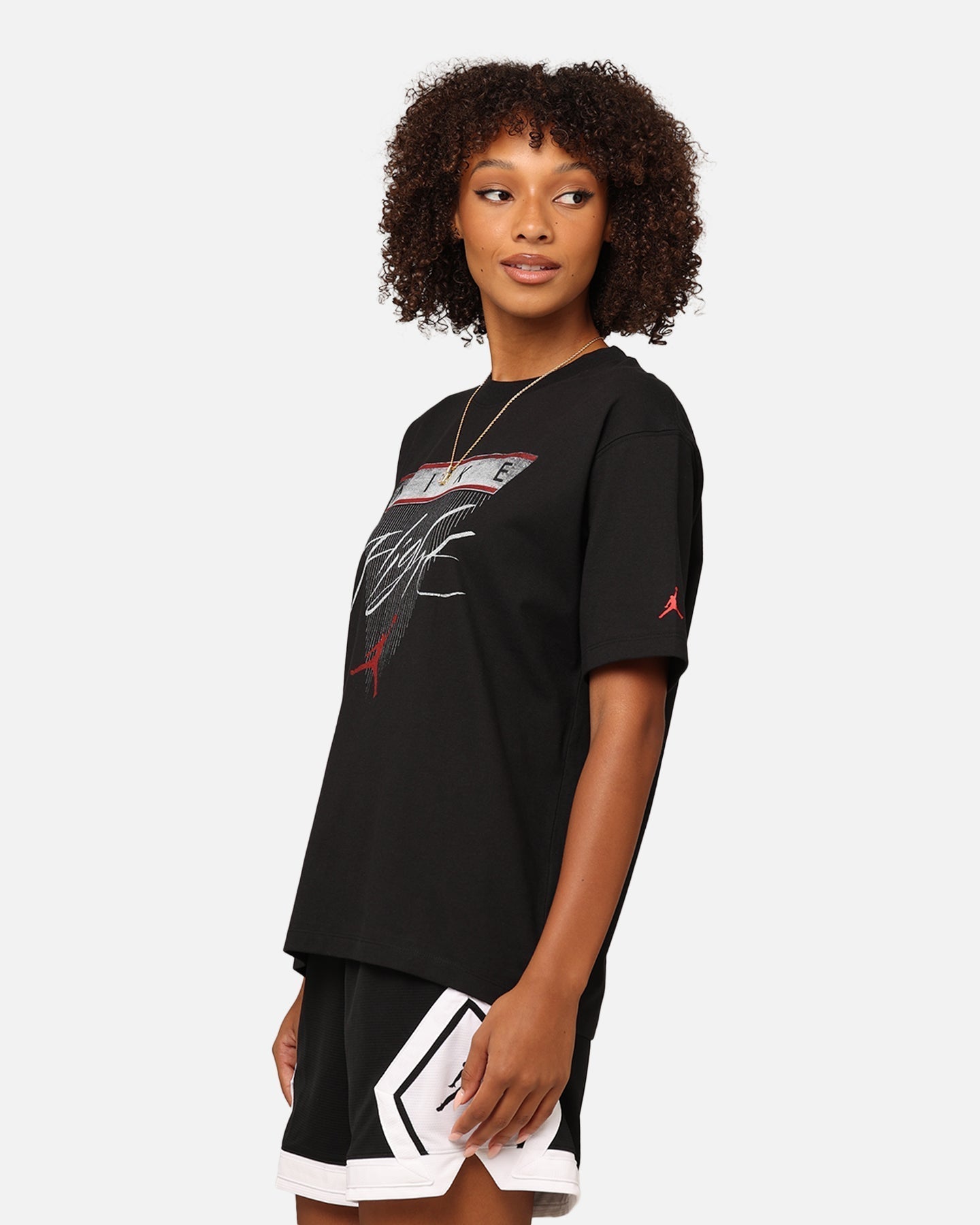 T-shirt grafico di Flight Heritage Jordan Black/Gym Red