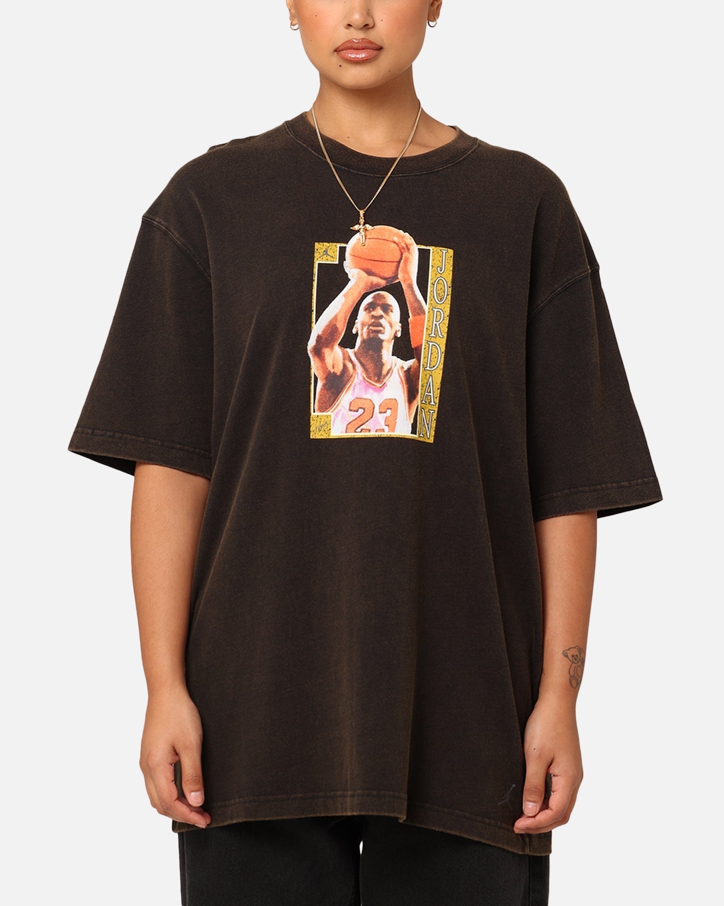 Jordan dames oversized grafisch T-shirt zwart/ijzeren grijs