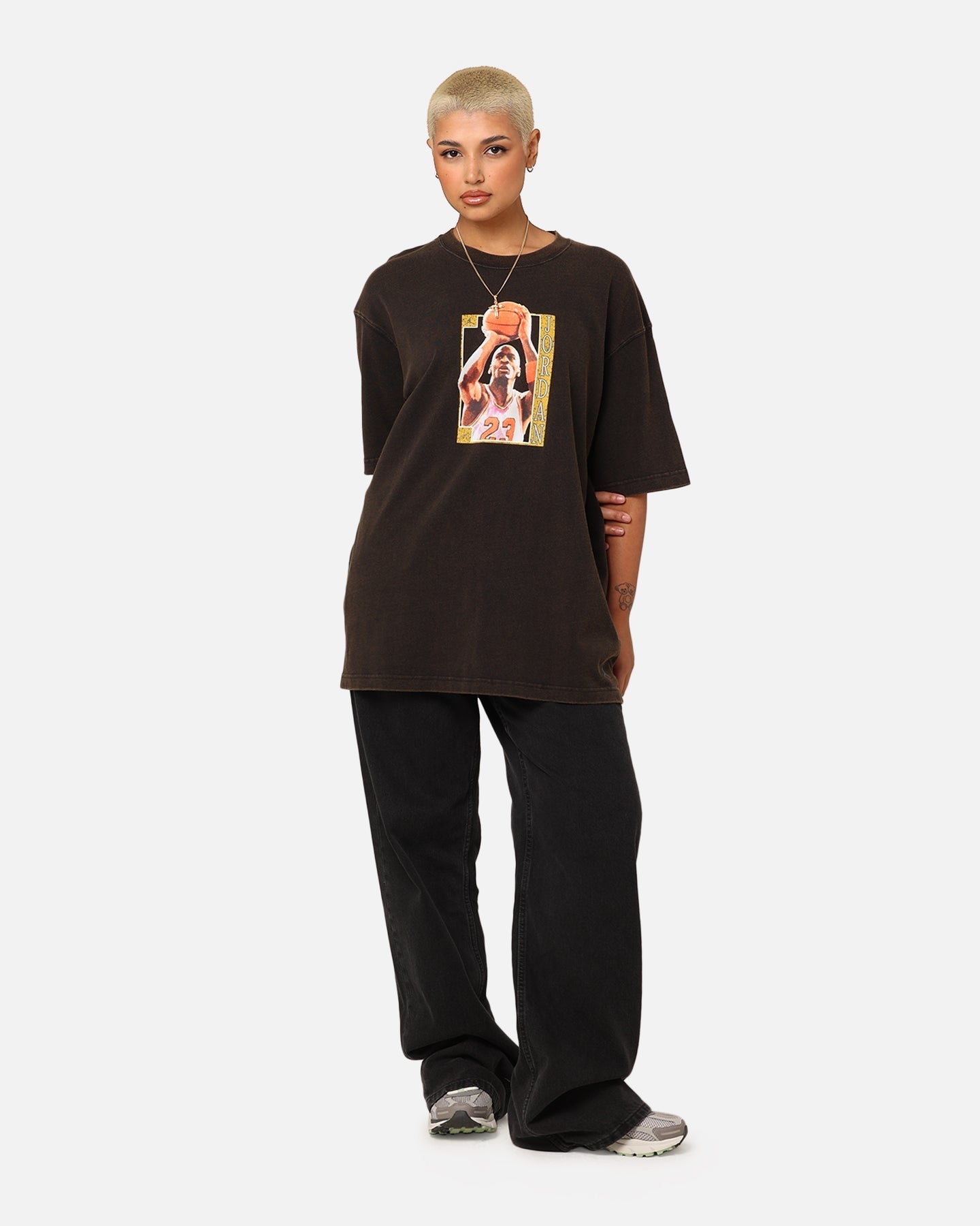 Jordan dames oversized grafisch T-shirt zwart/ijzeren grijs