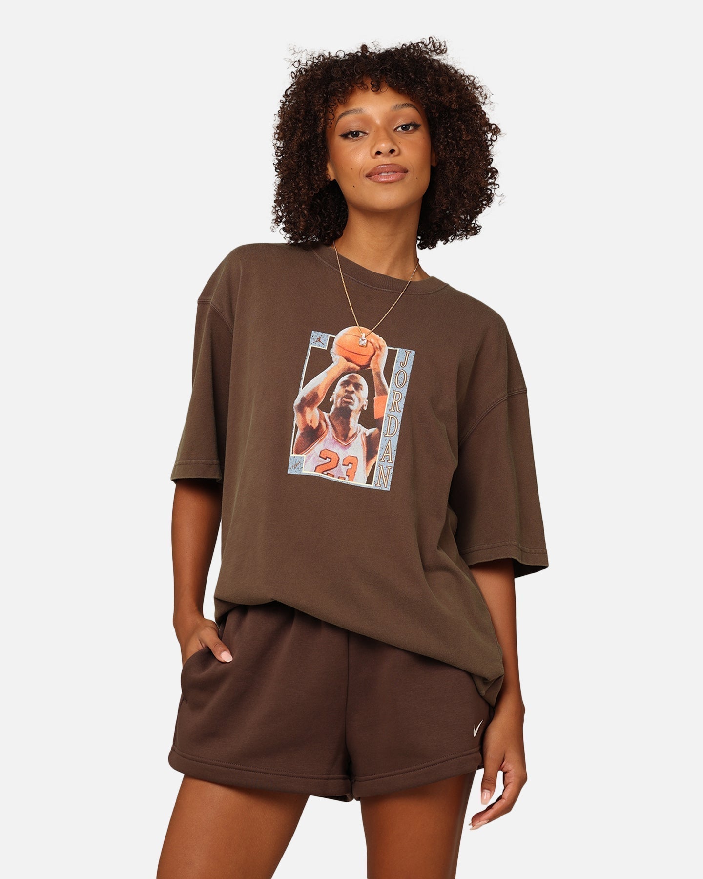 Jordan dames oversized grafisch t-shirt barokke bruine/legende koffie