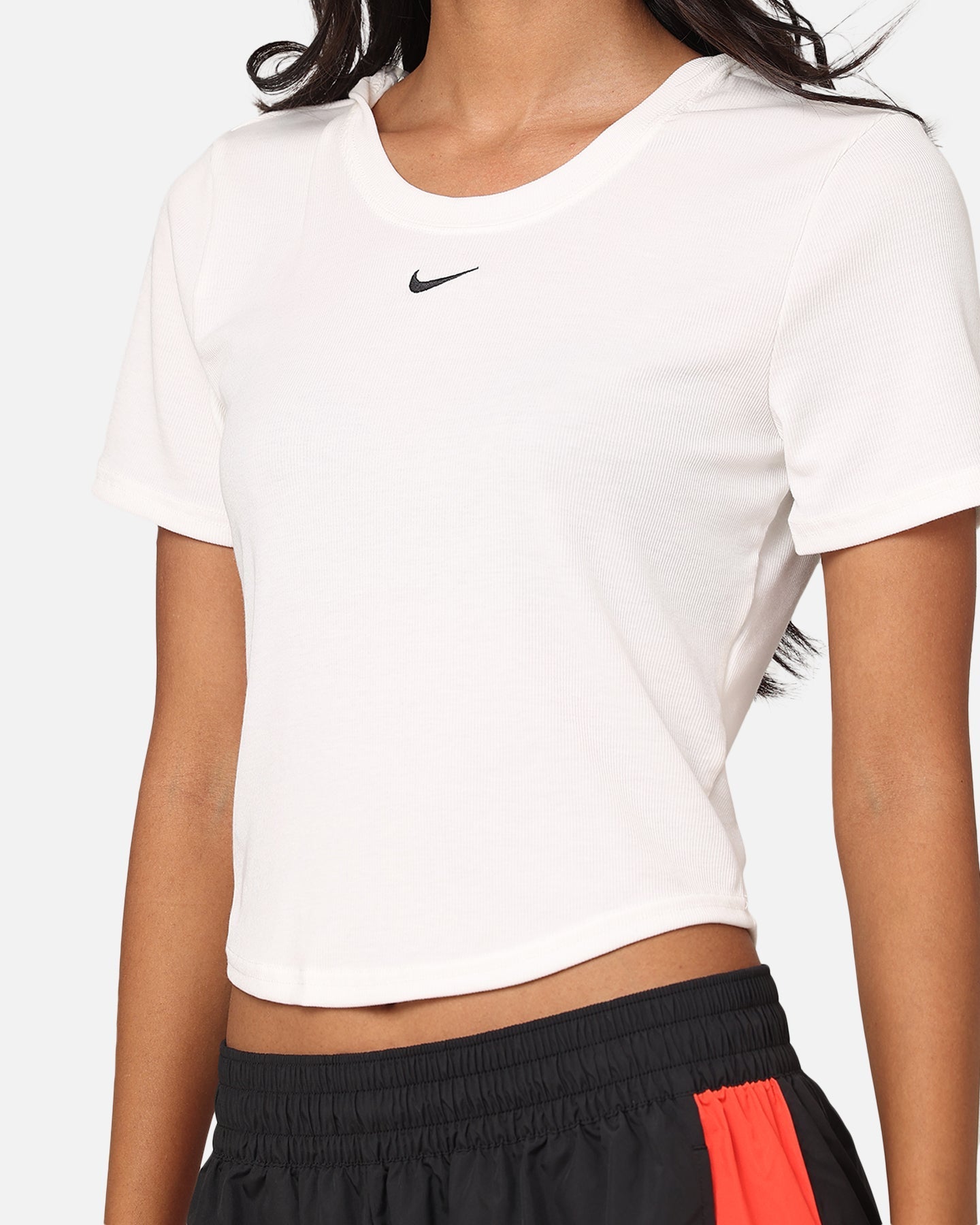 Nike dames sportkleding chill gebreide t-shirt zeil/zwart