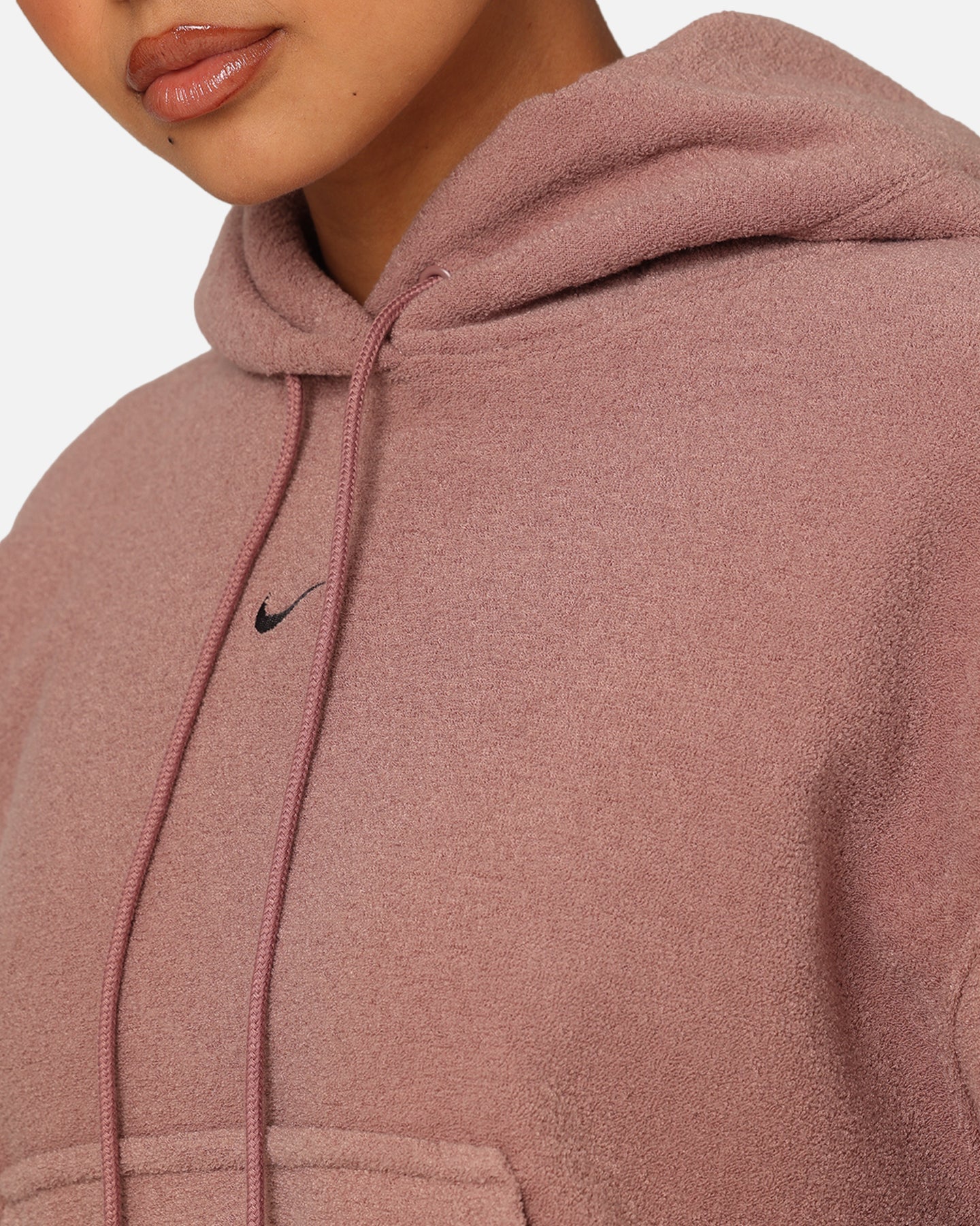 Nike Damen Sportswear Phoenix Plüsch gemütliches Fleece Hoodie Smokey Mauve/Schwarz