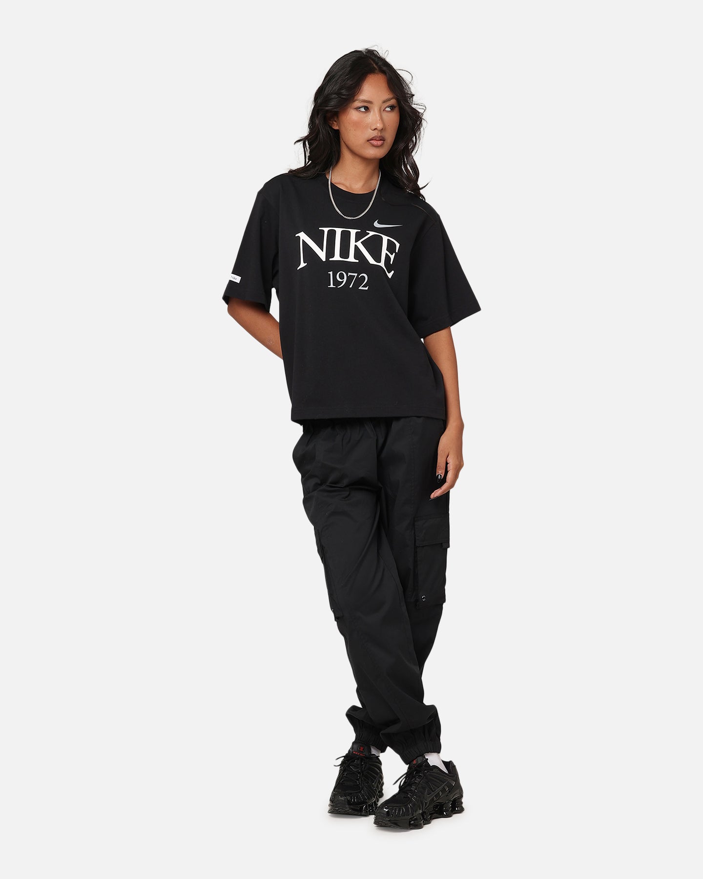 Nike dames sportkleding klassiek boxy t-shirt zwart