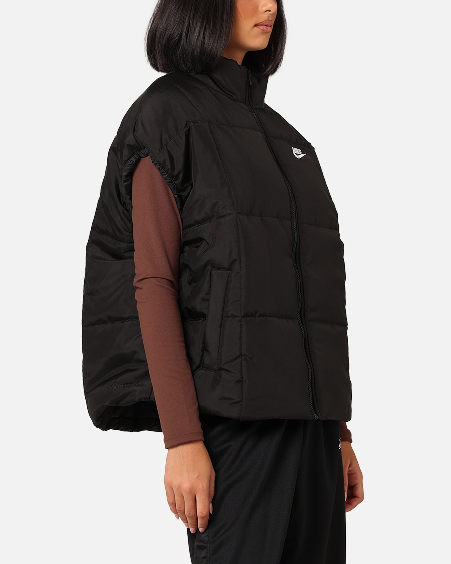 Nike ženska sportska odjeća Classic Puffer terma-fit labavi prsluk crno/bijelo