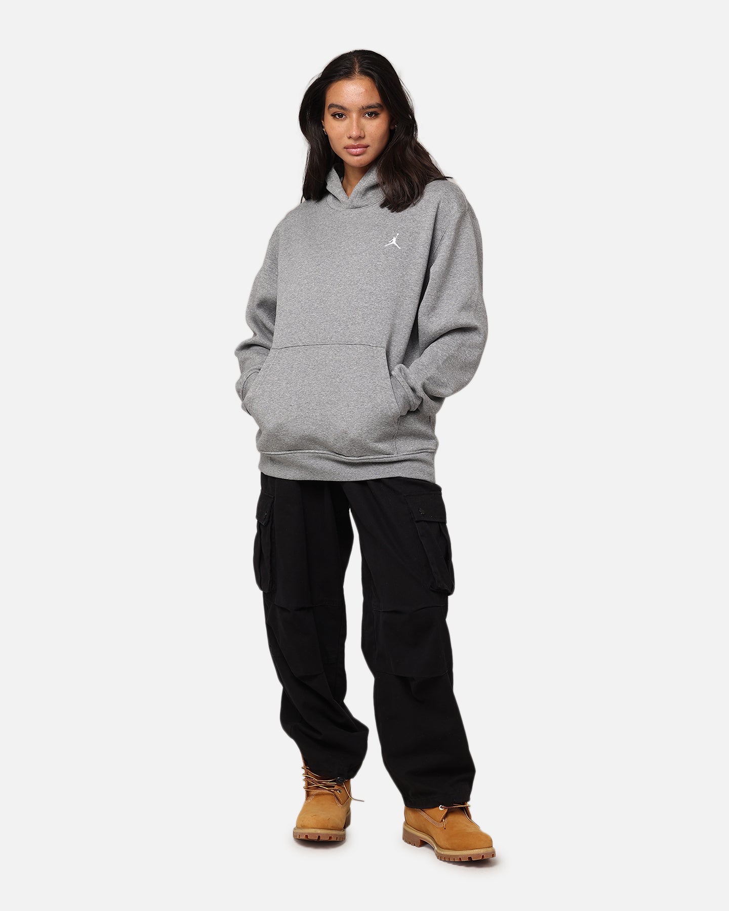 Jordan Brooklyn Fleece trykt pullover -hættetrøje Carbon Heather