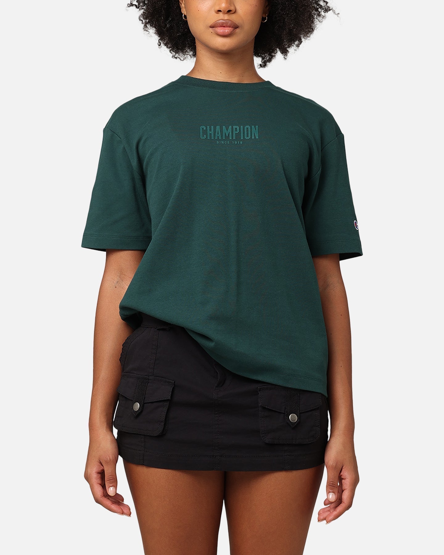 Campione femminile di Rochester Base T-shirt Cotton Forest Green