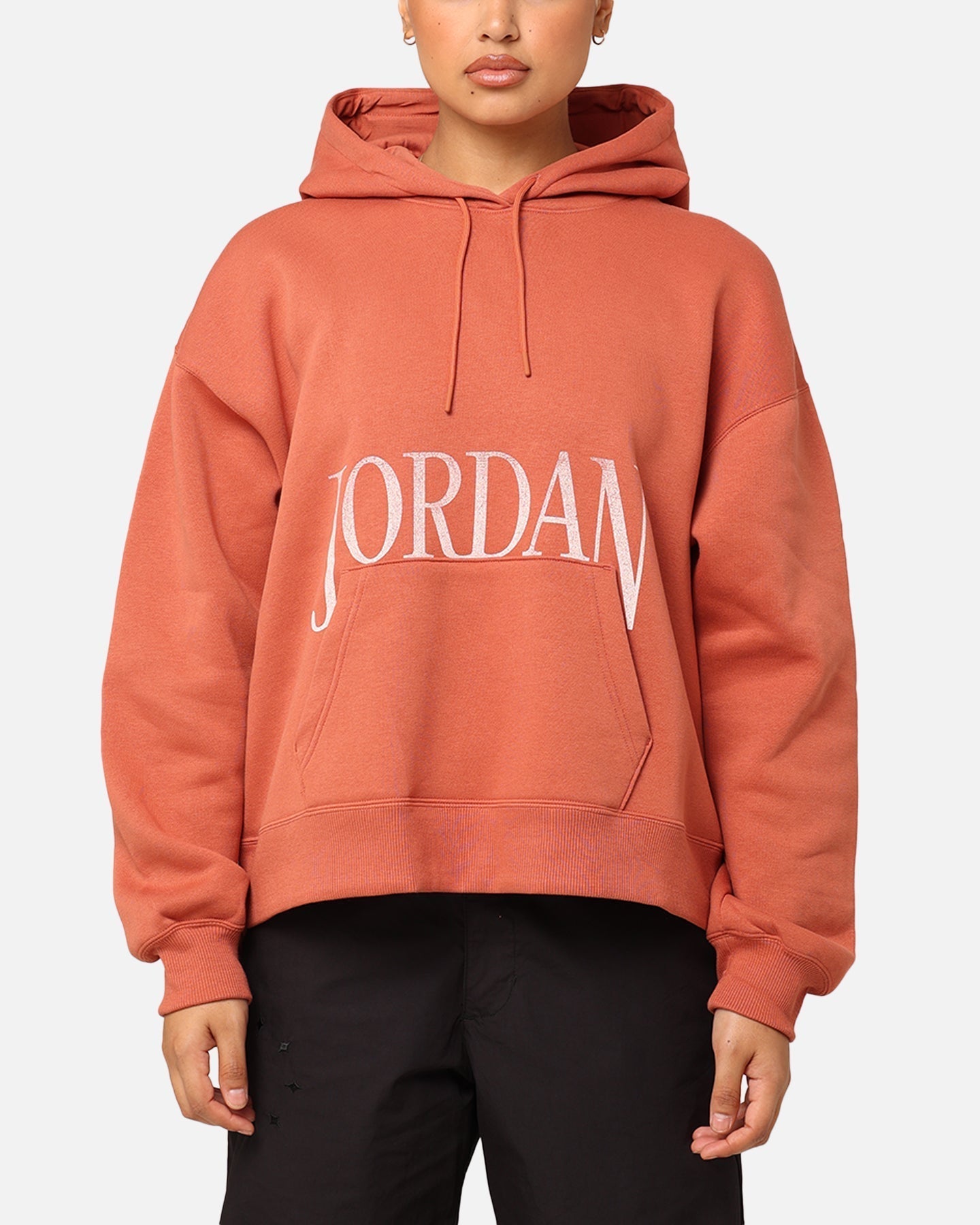 Jordanijos moterų Brooklyn Fleece Pullover Hoodie Dusty Peach/burė