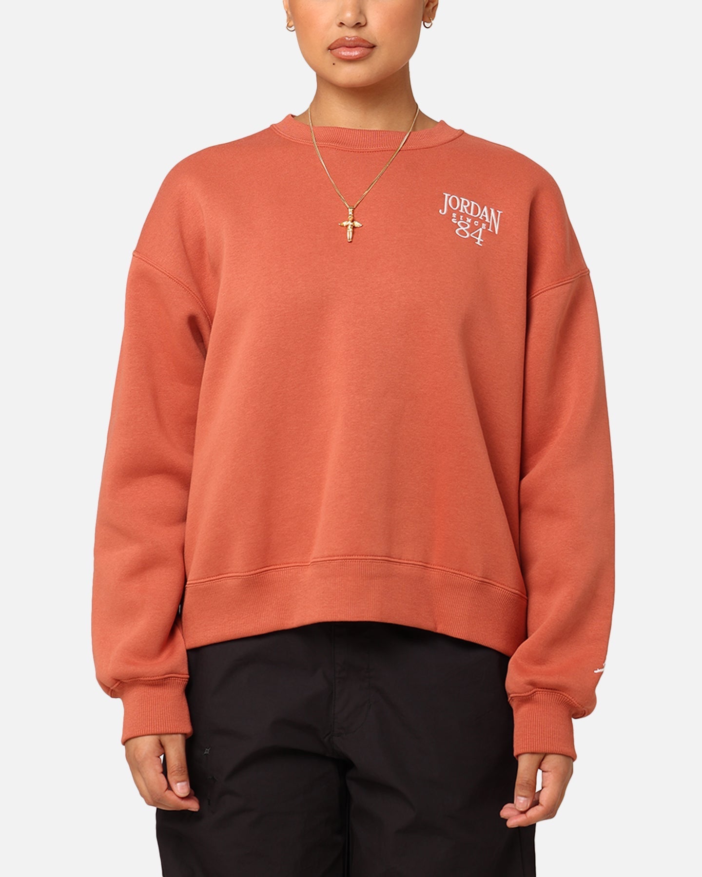 Jordanijos moterų Brooklyn Fleece Crewneck Dusty Peach/burė