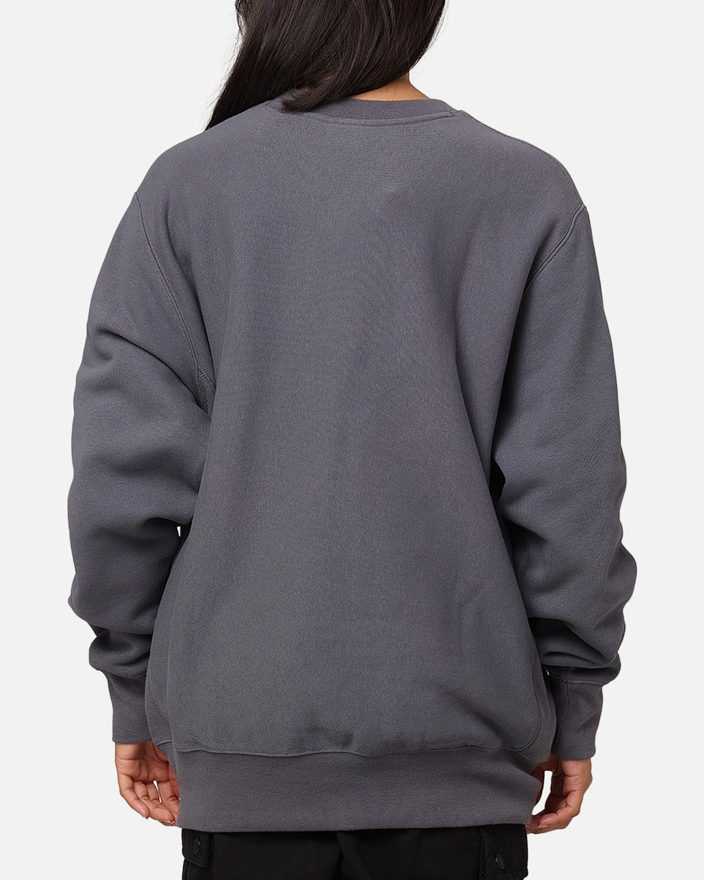 Champion Reverse Weave Small C Crewneck Grey Ocean