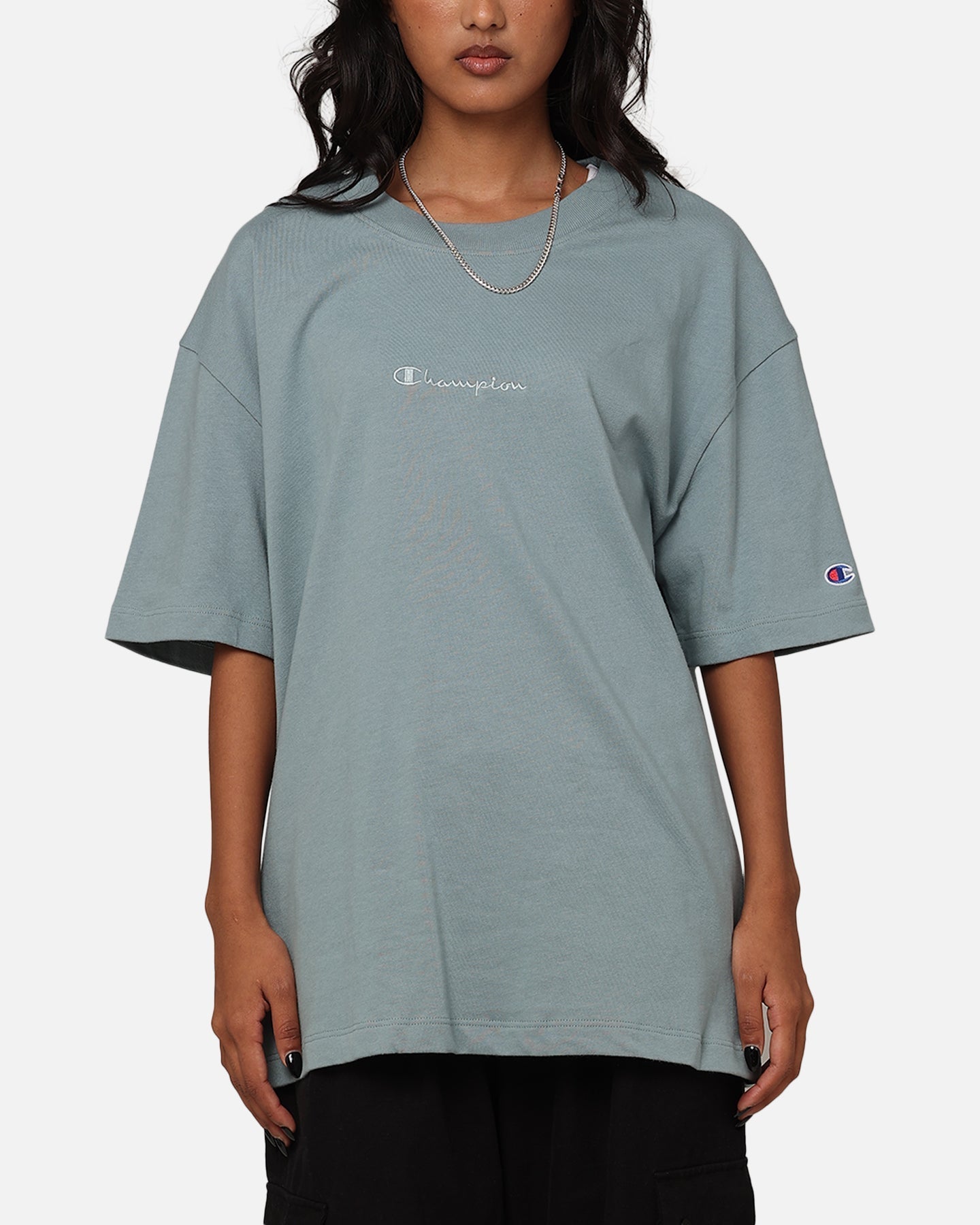 Campione Heritage New Script T-shirt Sage Shimmer Green