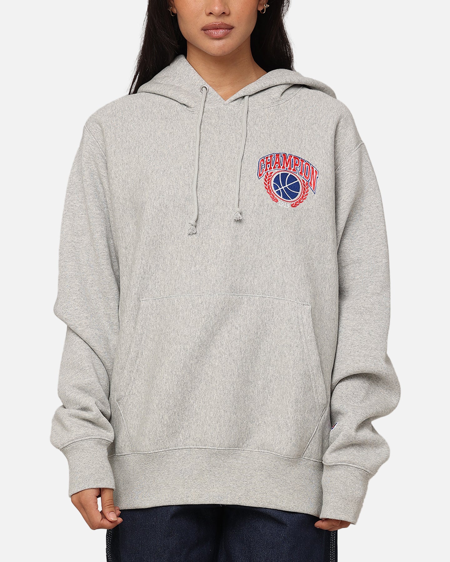 Champion Overter Weave Field Basketball Hoodie Oxford Heather