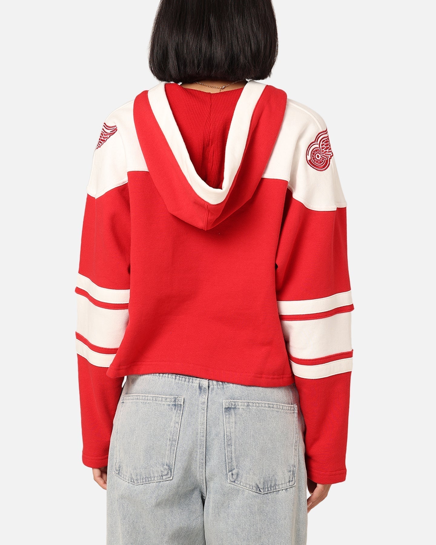 47 Marque Femme de Detroit Red Wings Cropped Lacer à sweat à capuche rouge