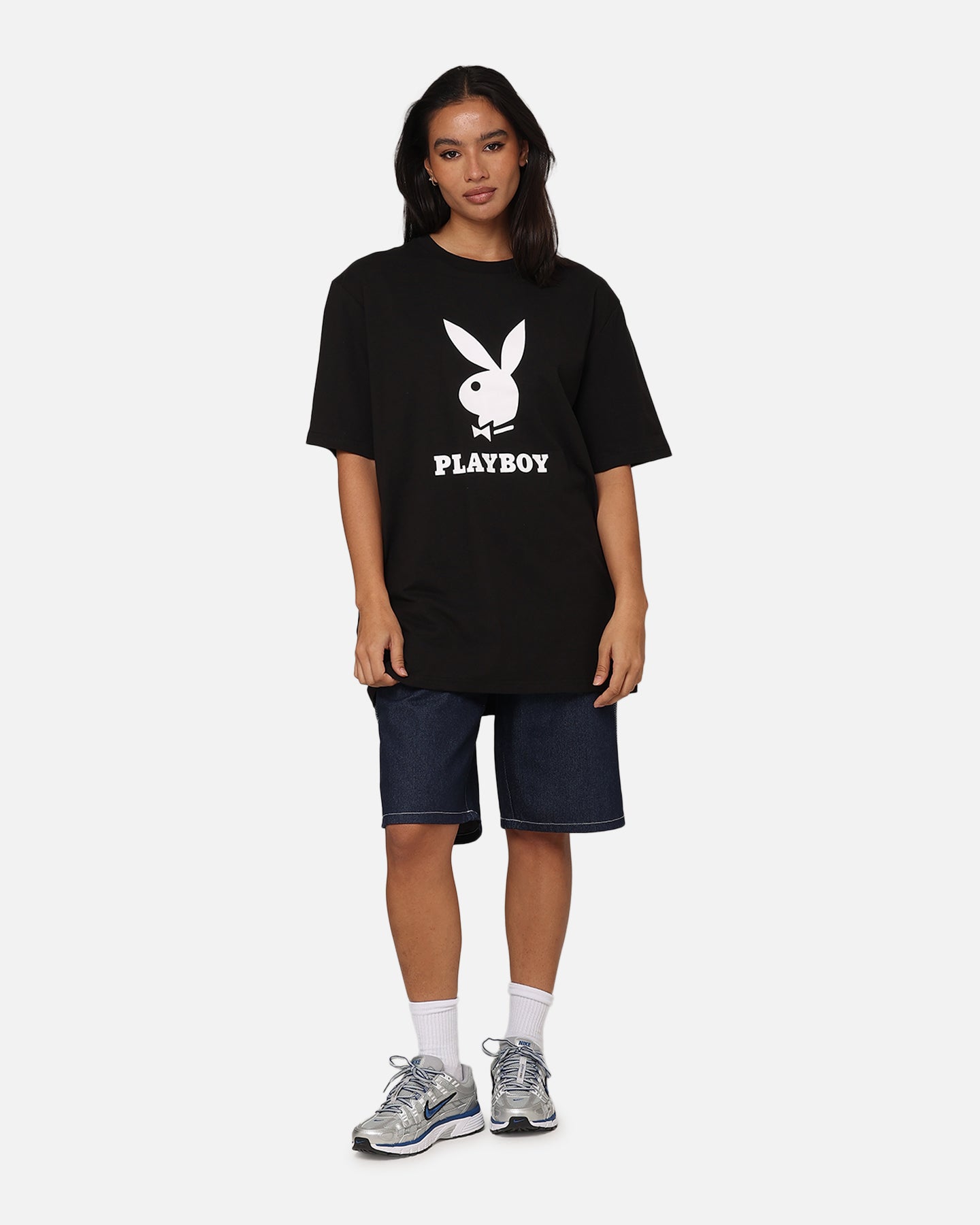 T-shirt di blocco Playboy Playboy Black