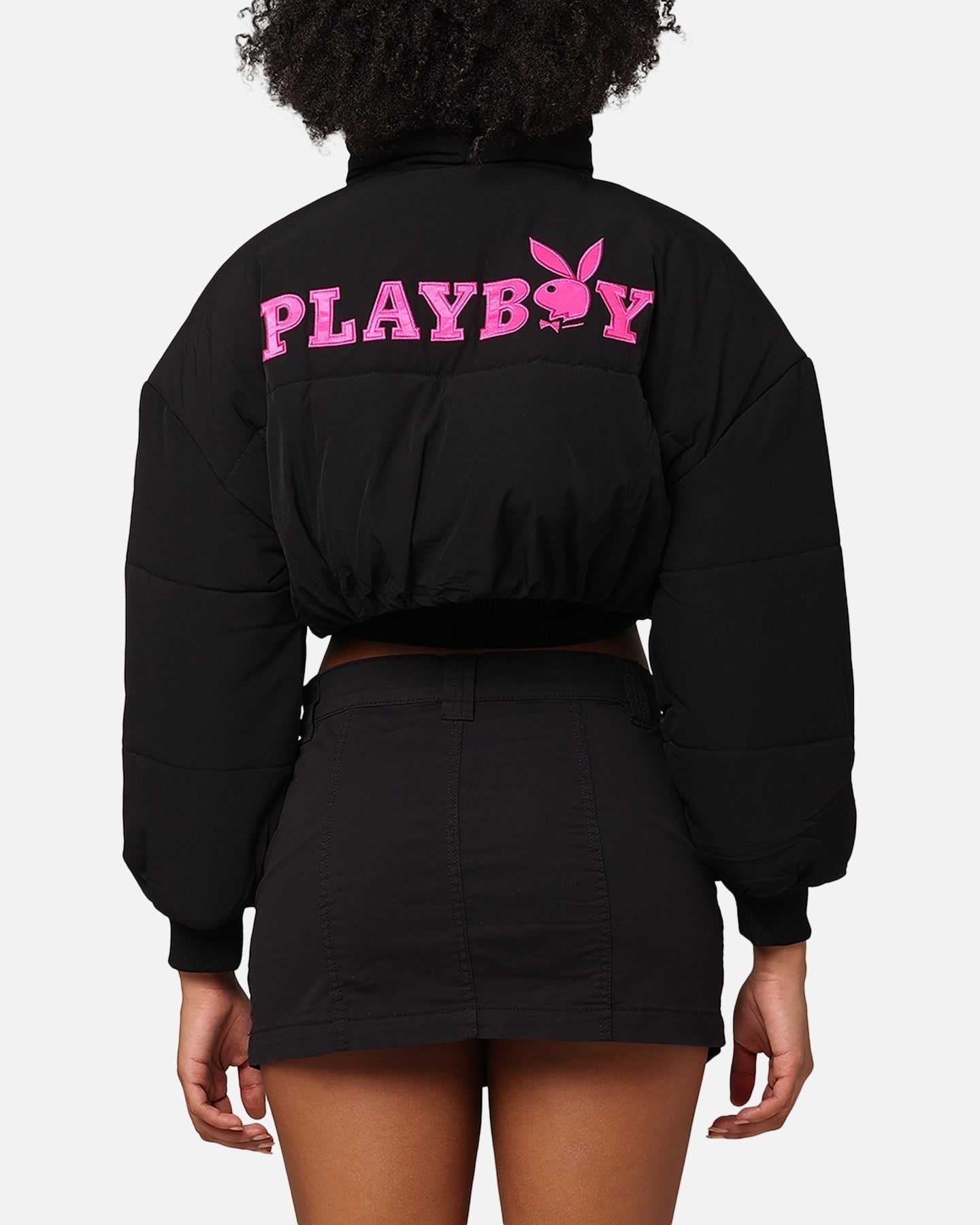 Playboy Bunny o Jacheta Puffer decupată negru