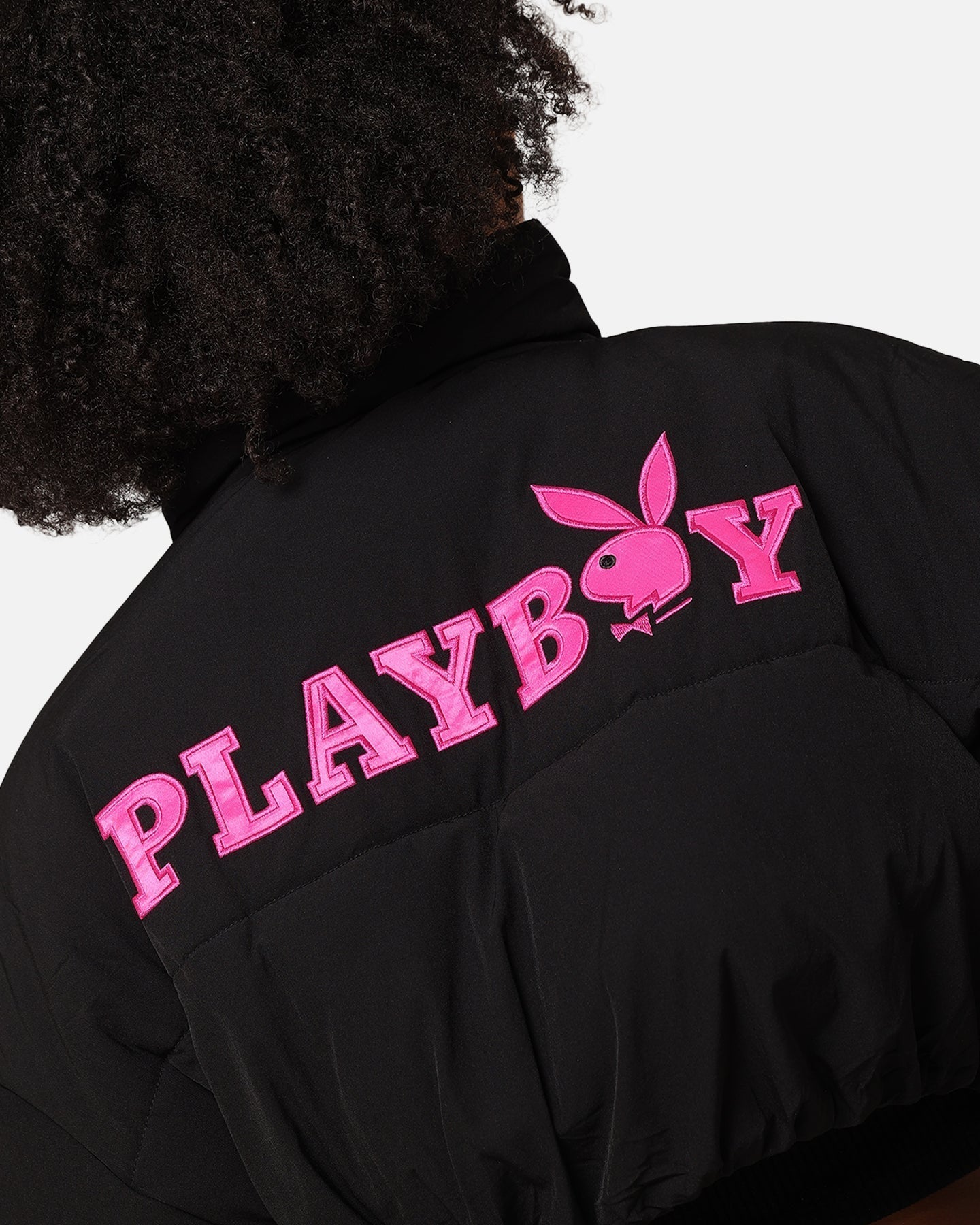 Playboy Bunny o bijgesneden puffer jas zwart