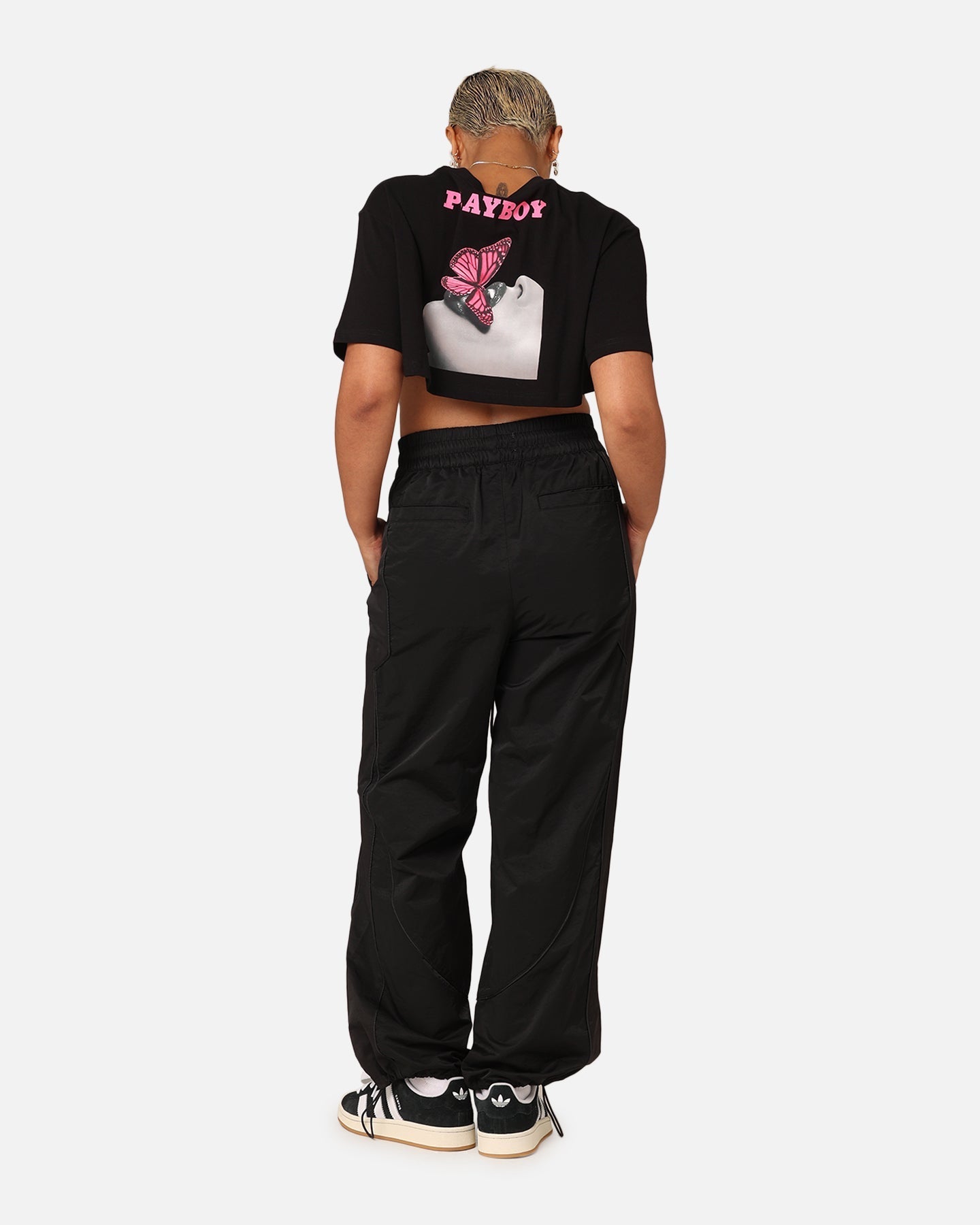 Playboy Women's SMU Cropped T-Shirt Black