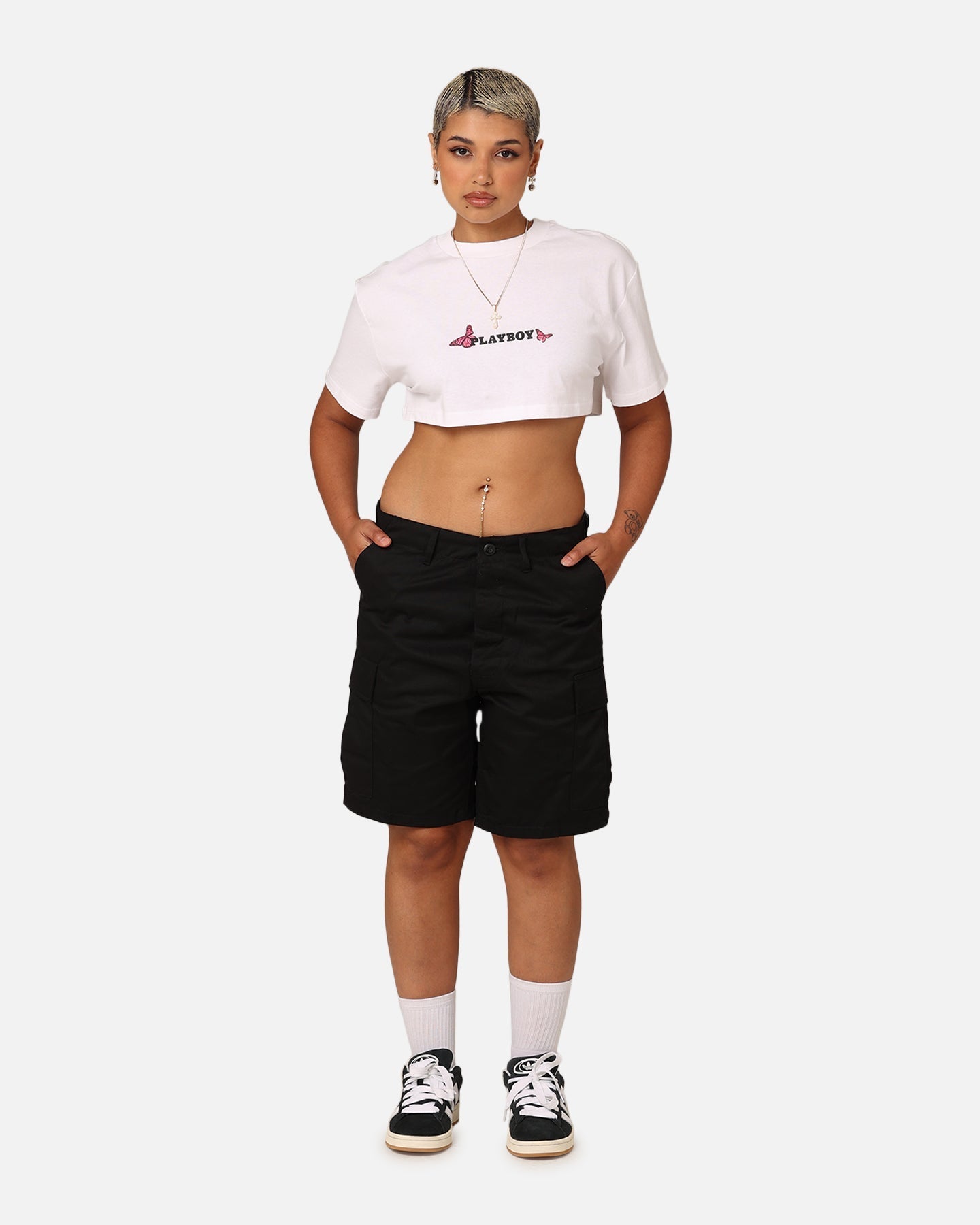 Playboy Women's SMU Cropped T-Shirt Weiß