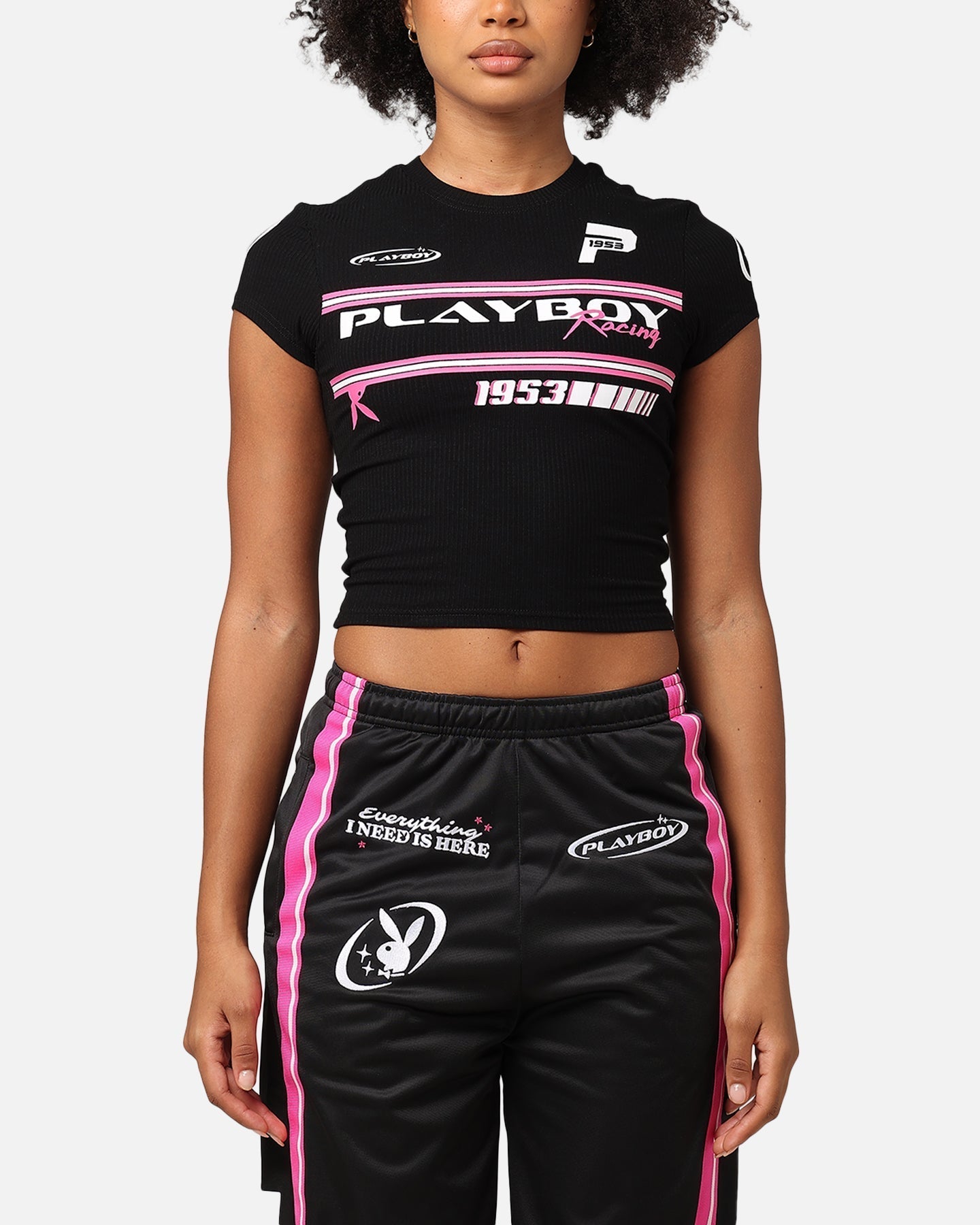 Playboy Women's Racing 1953 Baby T-shirt zwart