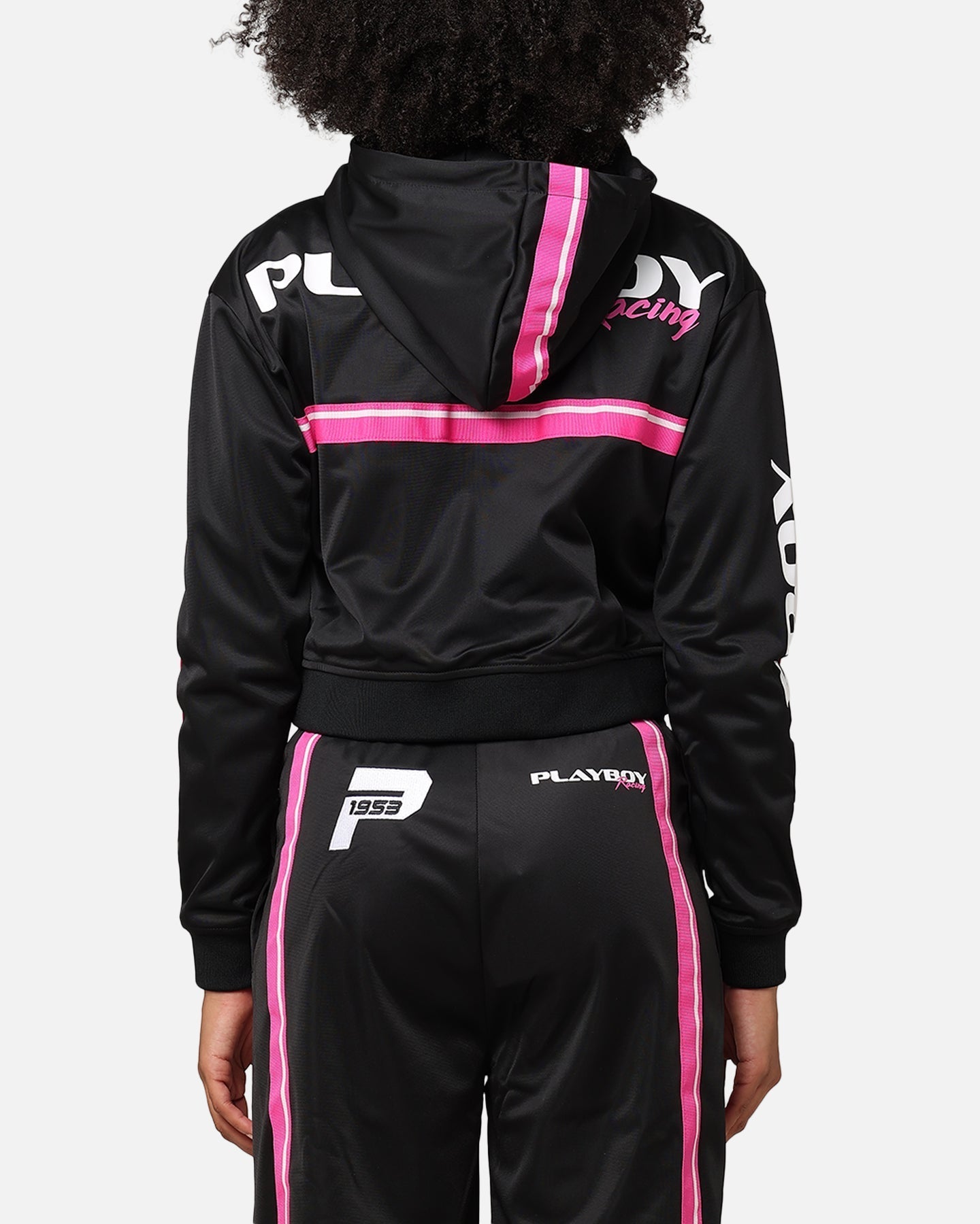 Playboy Women's Racing 1953 beskåret zip jakke sort