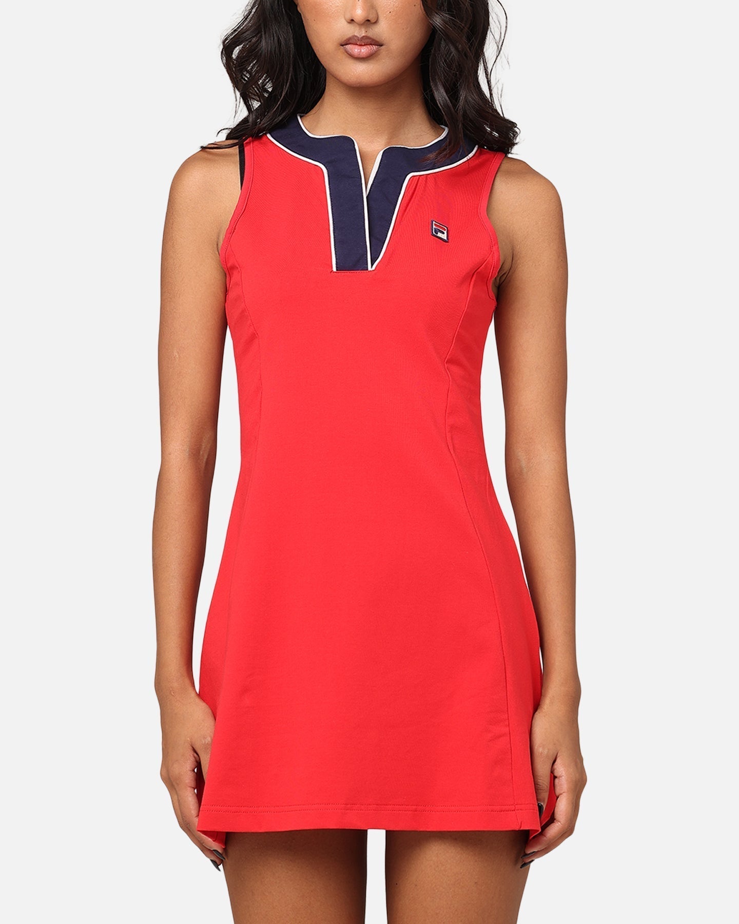 FILA Kvinnors Erika Tape Neck Tennis Dress Fila Red/Fila Navy