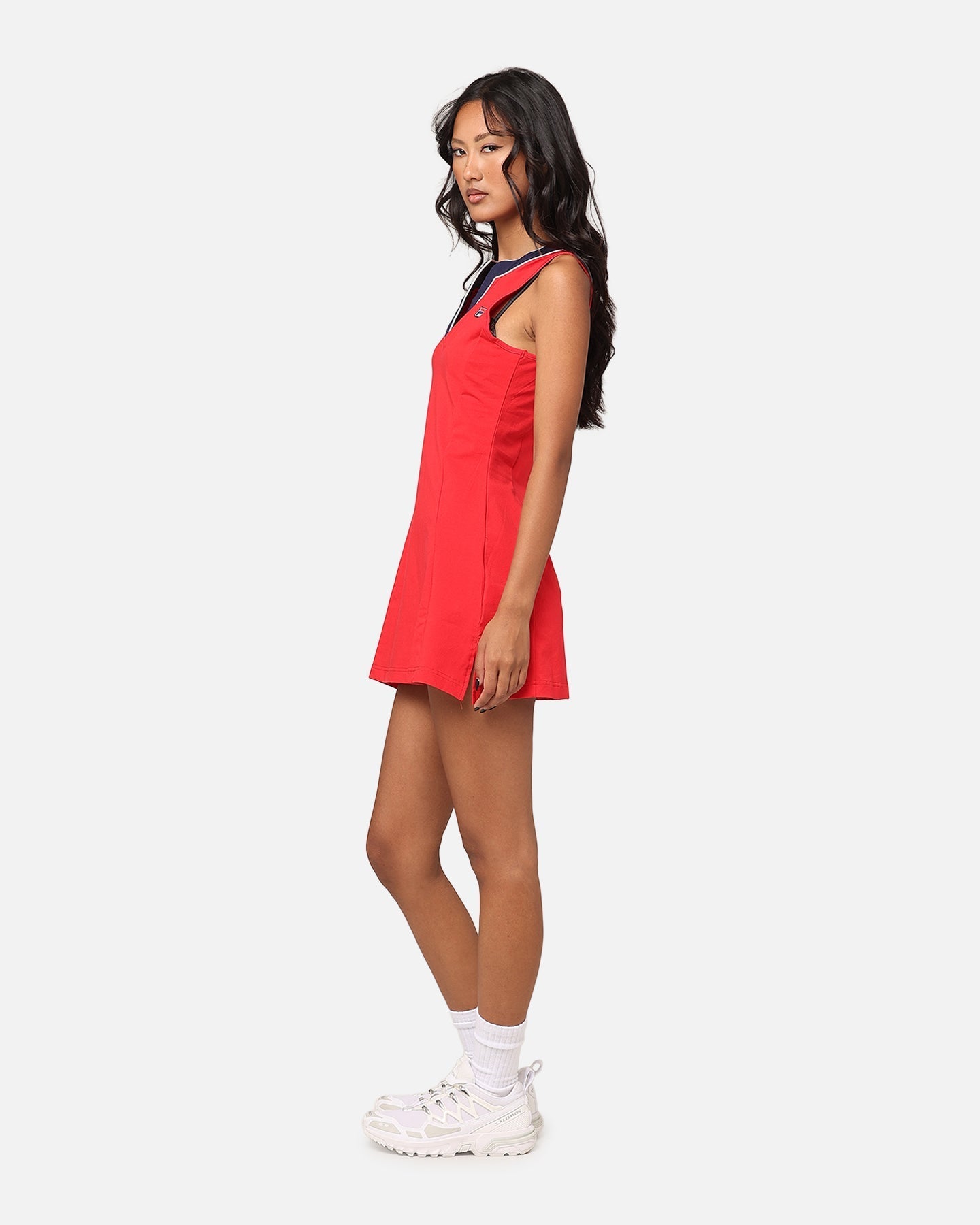 FILA Kvinnors Erika Tape Neck Tennis Dress Fila Red/Fila Navy