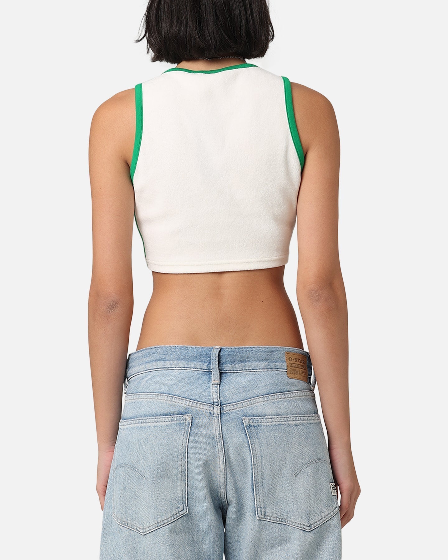 Adidas Women's Terry Croped Tank Top Off White