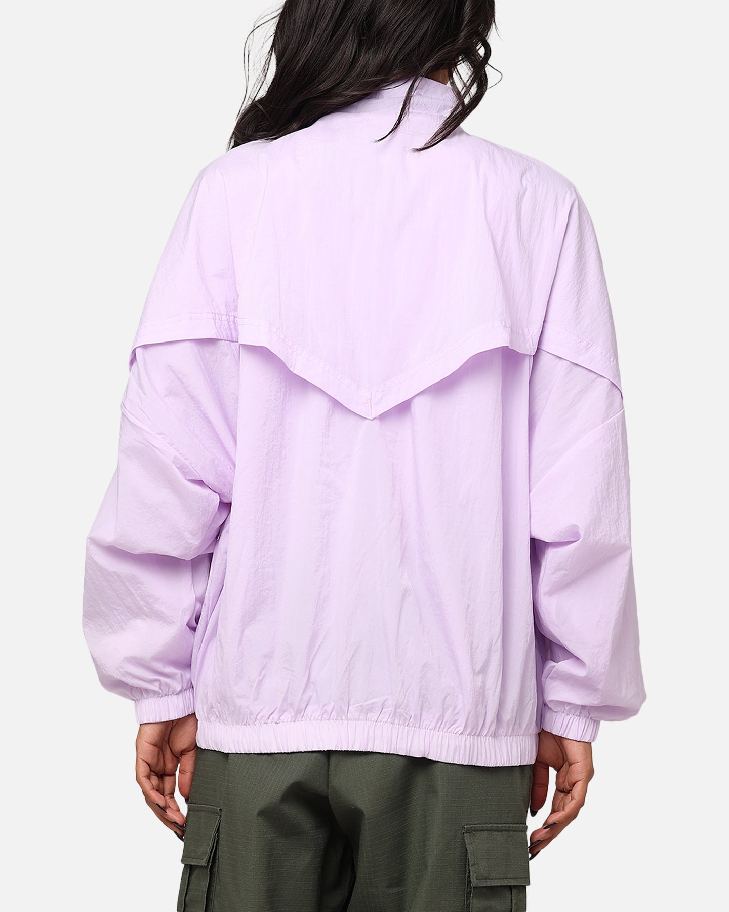 Nike dames sportkleding essentieel geweven windrunner jas violet mist/violet mist-daybreak