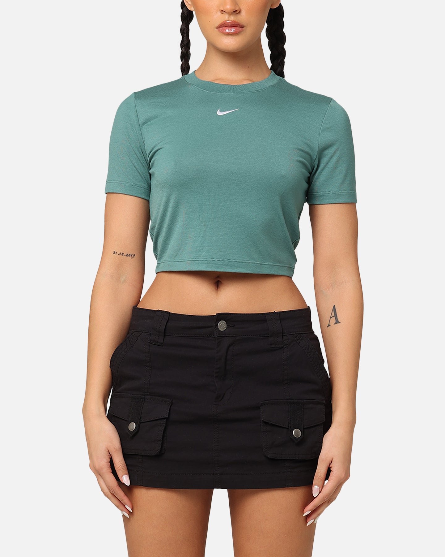 Nike Damen Sportswear Chill Strick Crop T-Shirt Bicoastal/Weiß