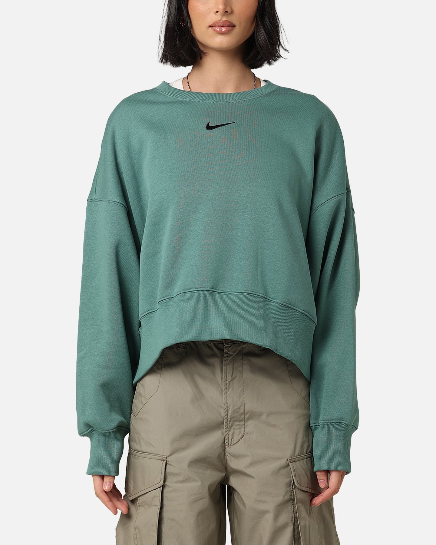 Nike kvinnors phoenix fleece crewneck bicoastal/svart