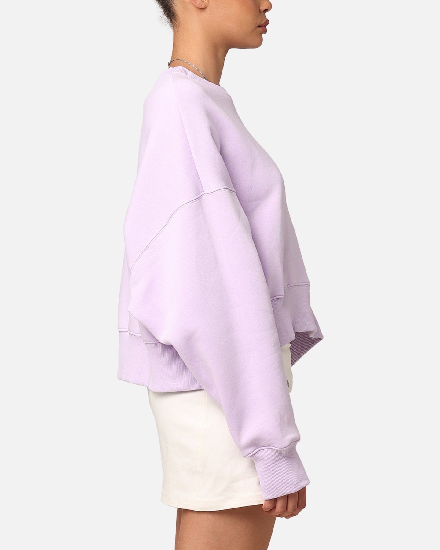 Nike dames sportkleding pheonix fleece oversized crewneck violet mist/zeil