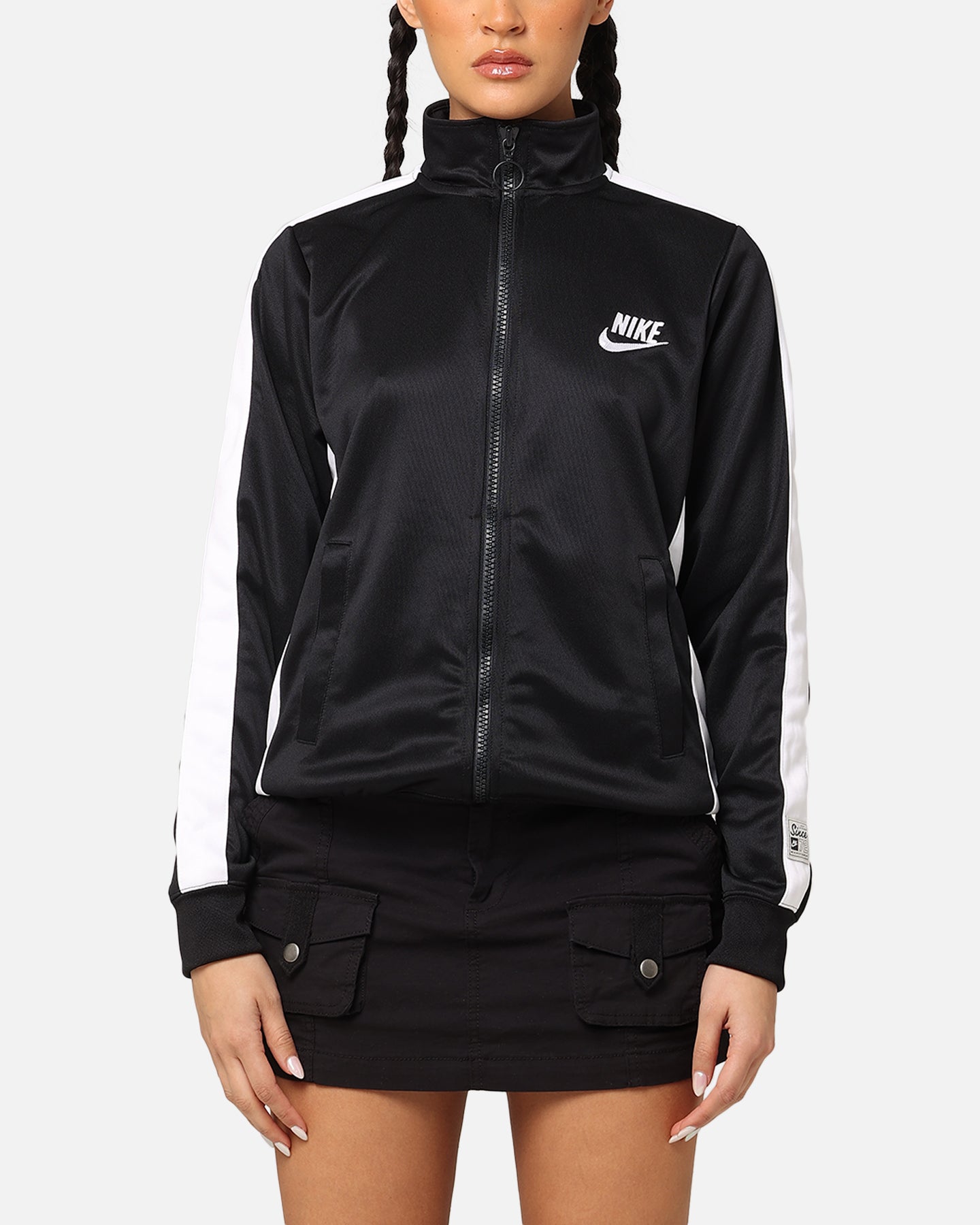 Veste de vêtements de sport pour femmes Nike noir / blanc / blanc